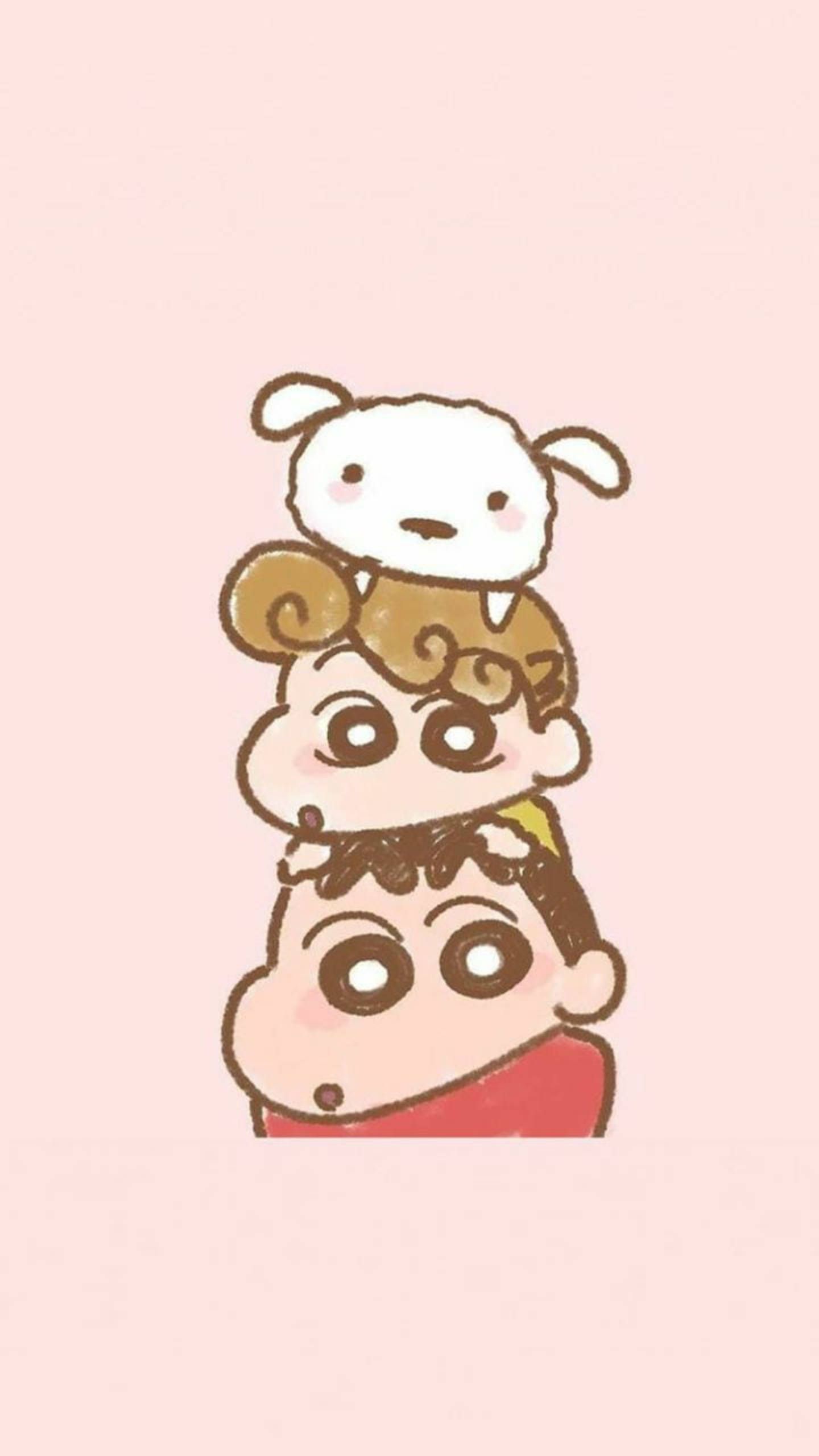 1440x2560 Download Shiro, Himawari, And Shinchan Aesthetic Wallpaper