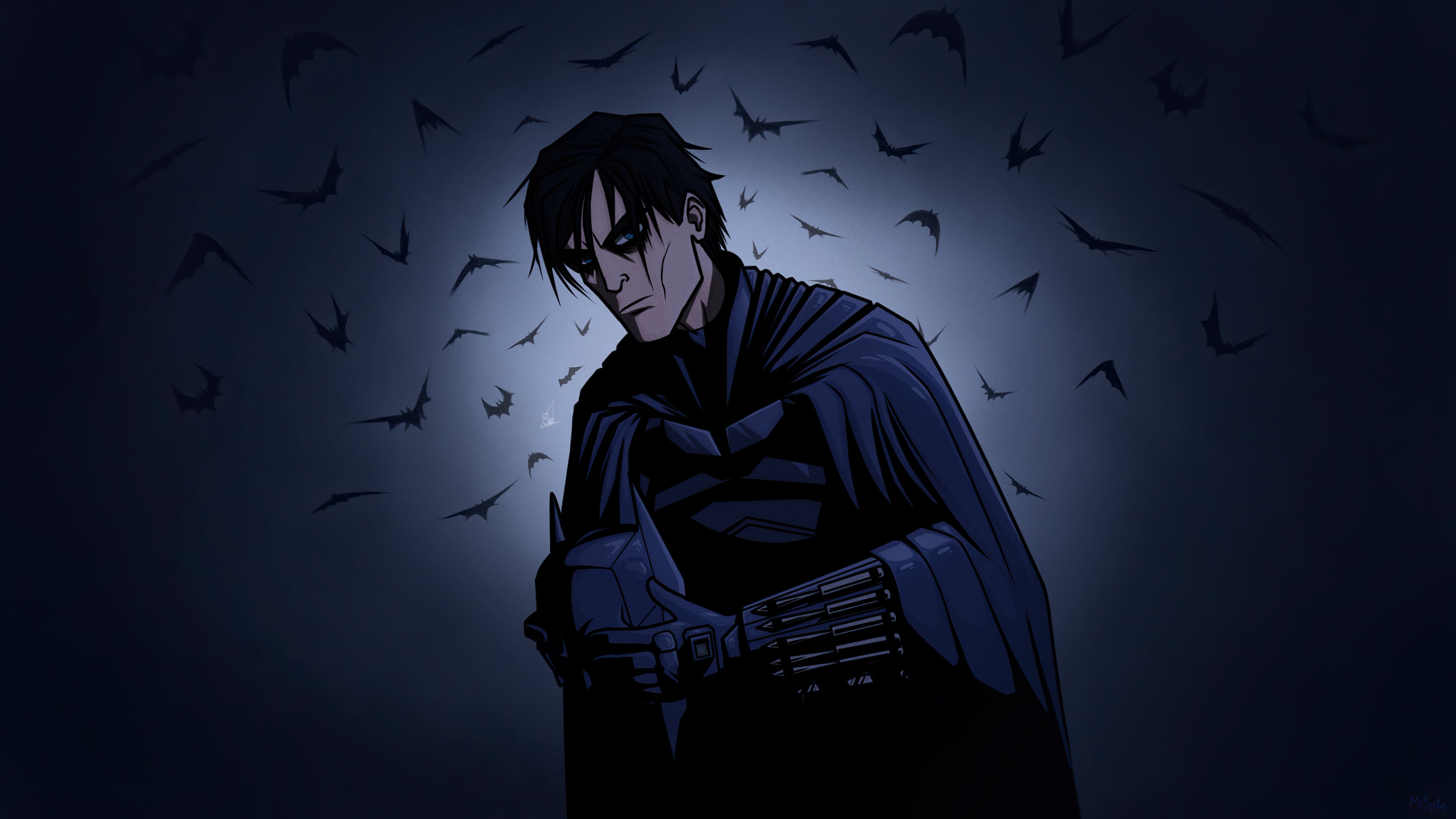 3840x2160 The Batman Robert Pattinson Minimalist Wallpaper 4K for Desktop