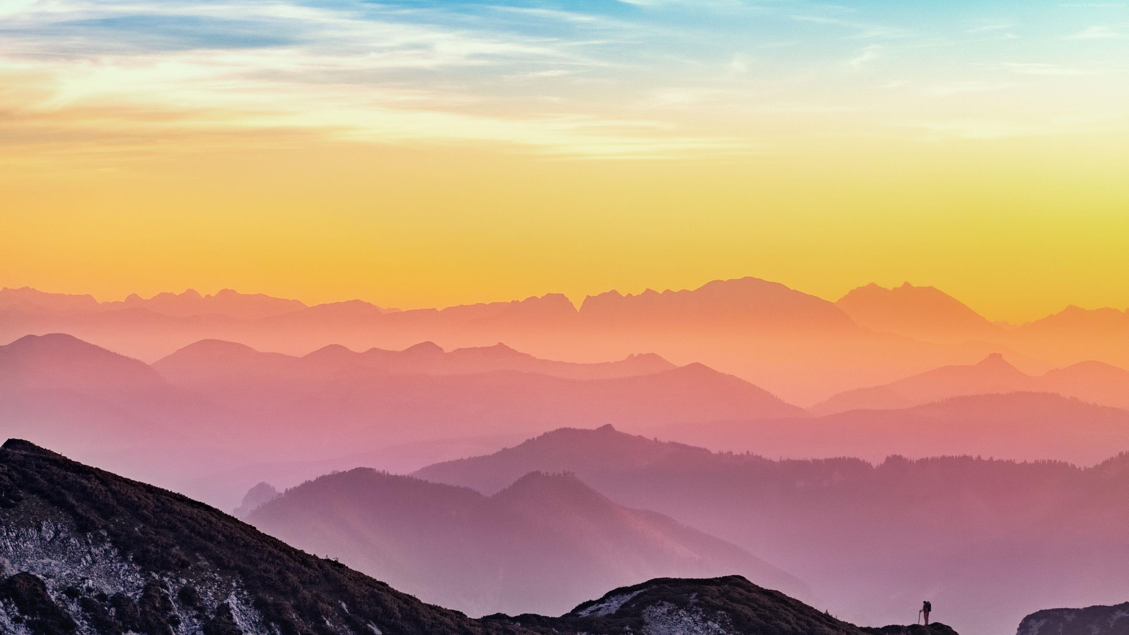3840x2160 Wallpaper mountains, sky, clouds, 4k, Nature Wallpaper Download Resolution 4K Wallpaper