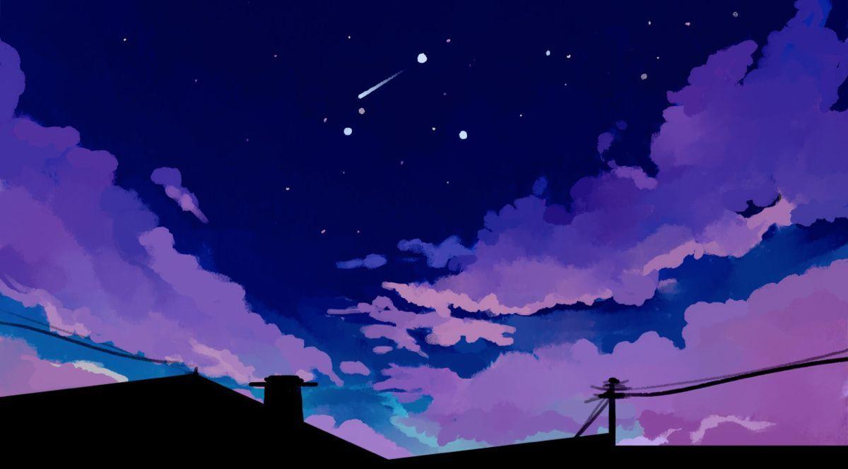 1200x664 animated purple sky desktop wallpaper. Desktop wallpaper art, Cute desktop wallpaper, Computer wallpaper desktop wallpaper