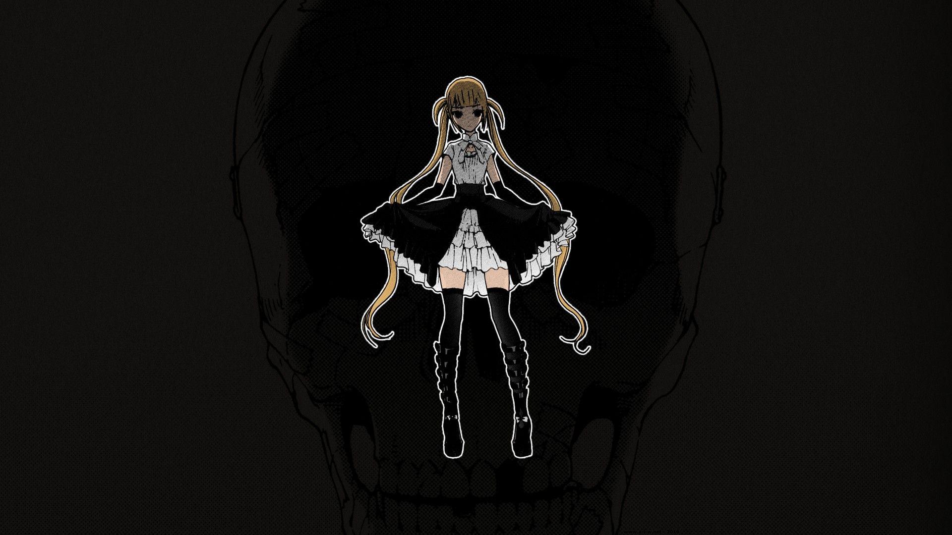 1920x1080 Abeno Chako, Long hair, Blonde, Draw Majo no Nemuru Umi de, Mai Kirame, Twintails, Gothic lolita, Skull, Anime, Manga, Anime girls HD Wallpaper / Desktop and Mobile Image & Photo