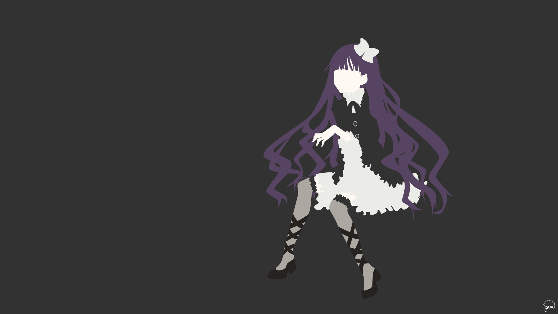 1920x1080 Minimalism Shiki Gray Background Gothic Lolita Sunako Kirishiki Wallpaper:1920x1080