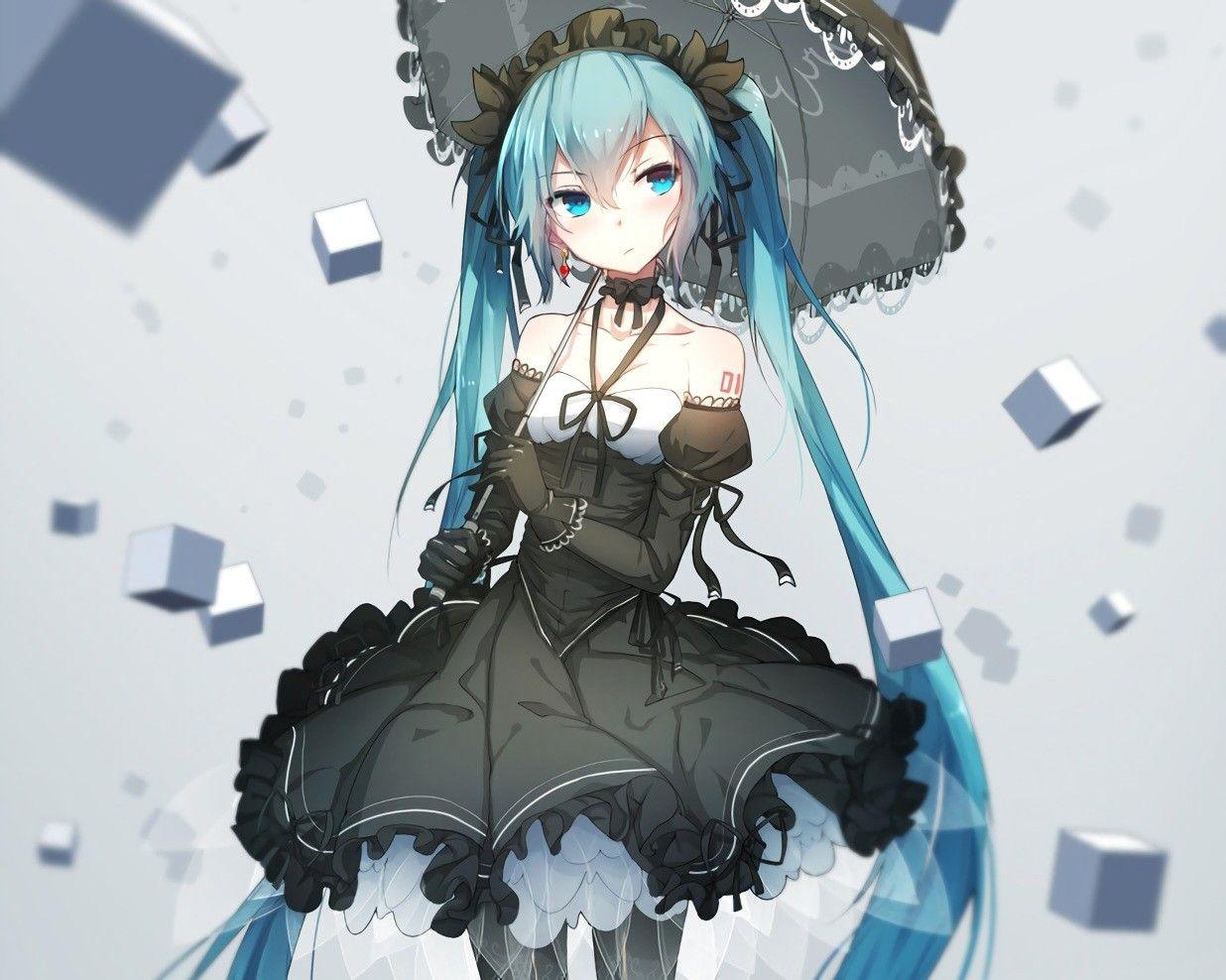 1236x988 #Gothic, #twintails, #Vocaloid, #Hatsune Miku, #long hair, #lolita, #lolita fashion, wallpaper