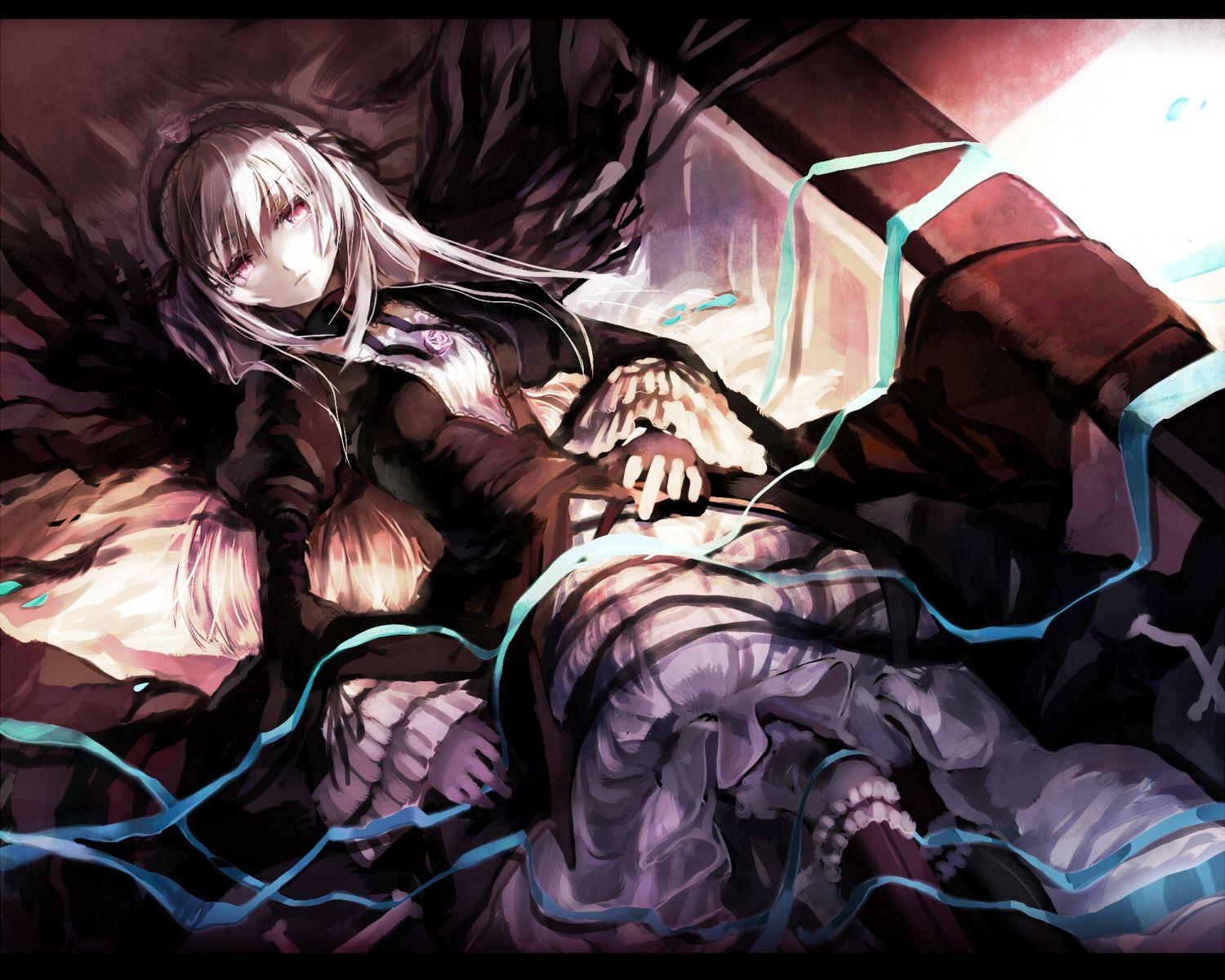 1500x1200 Dress Gothic Goth Loli Lolita Fashion Pink Eyes R04315 Rozen Maiden Suigintou White Hair. Konachan.com.com Anime Wallpaper