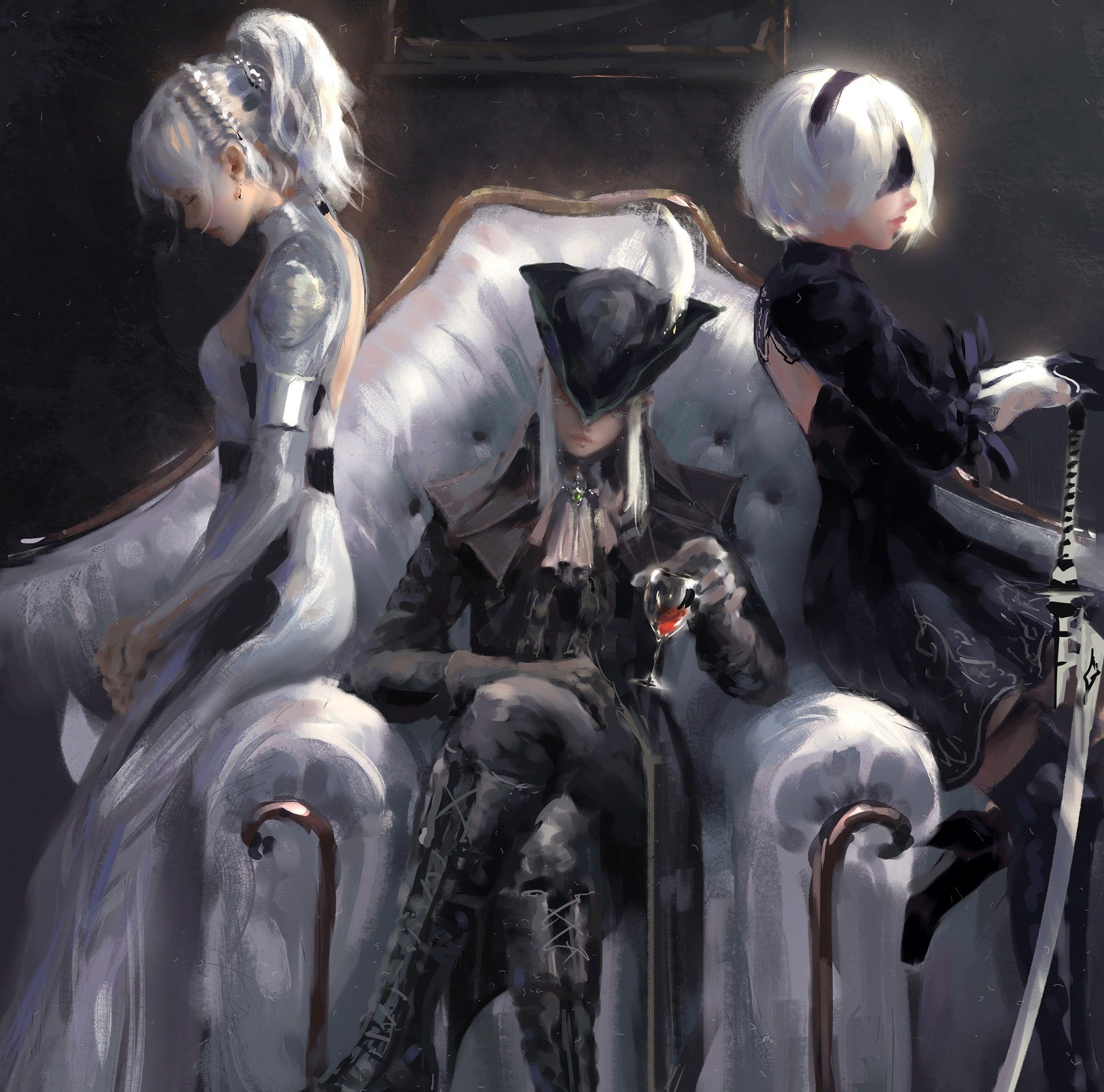 2560x2533 Lunafreya, Final Fantasy XV, Lady Maria,. #Games Other Games #Lady #Artwork #Painting #Bloodborne #Freya #Nier. Bloodborne art, Final fantasy xv wallpaper, Art