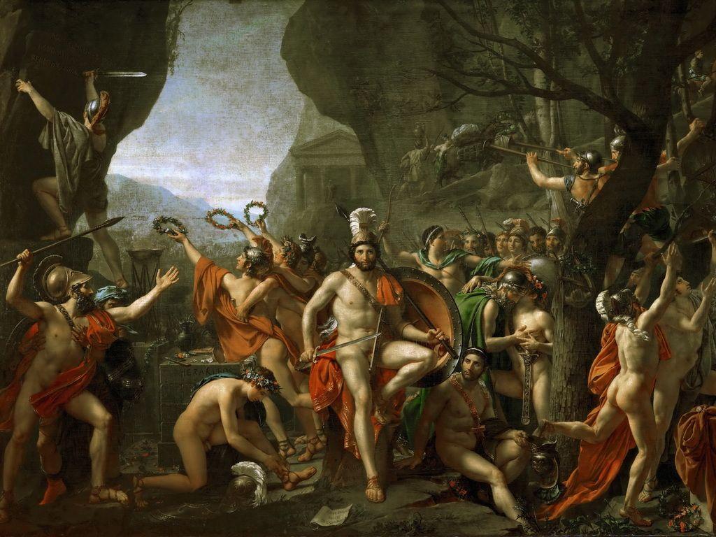 1024x768 David Jacques Louis, Leonidas At Battle Of Thermopylae Desktop Wallpaper 75773