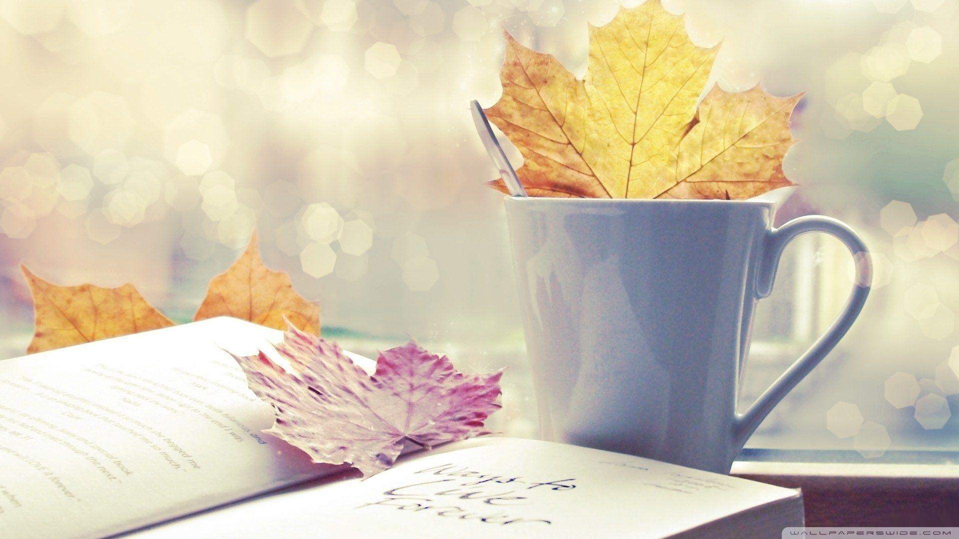 1920x1080 Books And Coffee Wallpaper