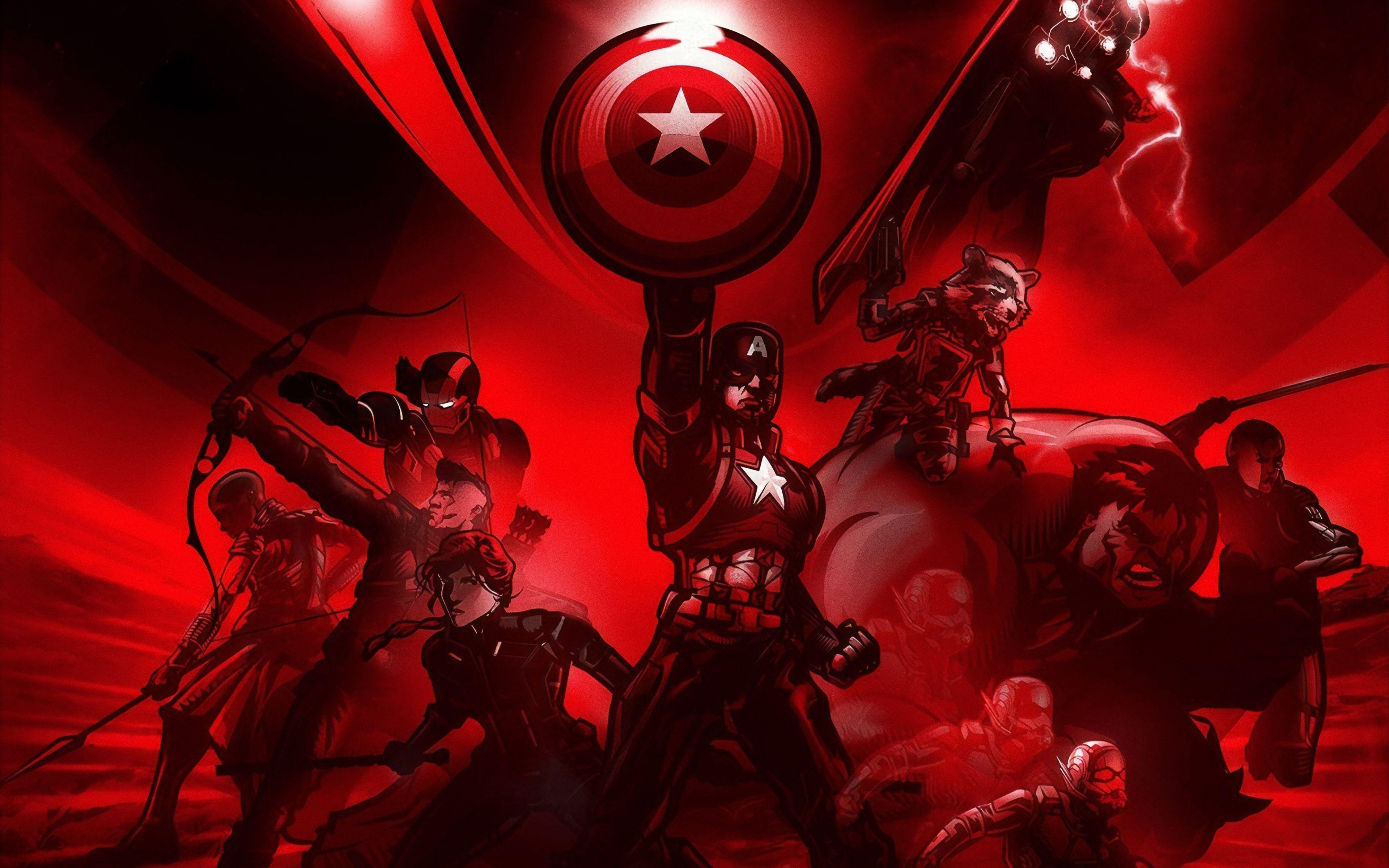 3840x2400 Endgame, Marvel Superheroes, Red, Wallpaper