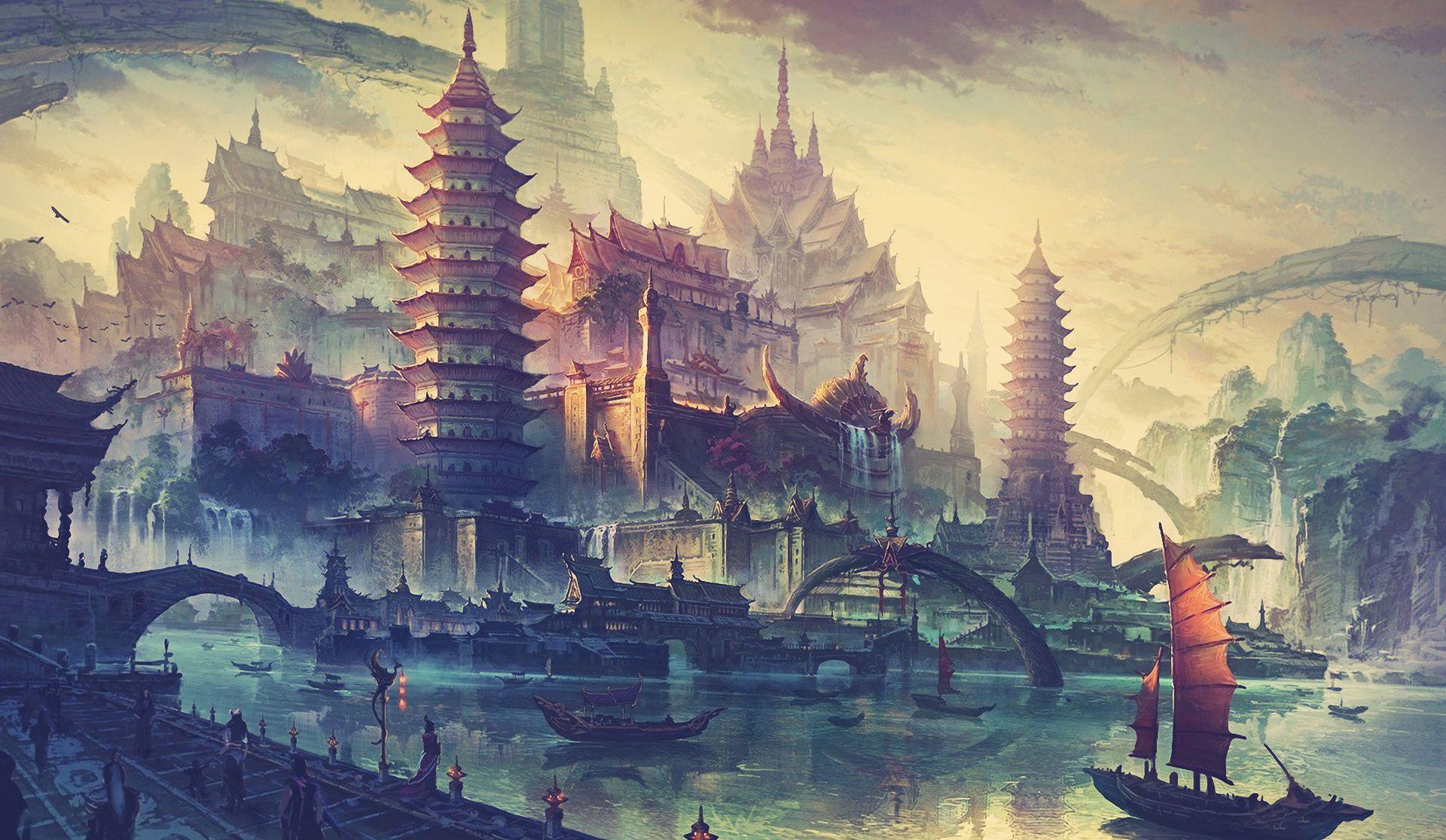 1920x1116 Asia Digital Art Wallpaper HD / Desktop and Mobile Background
