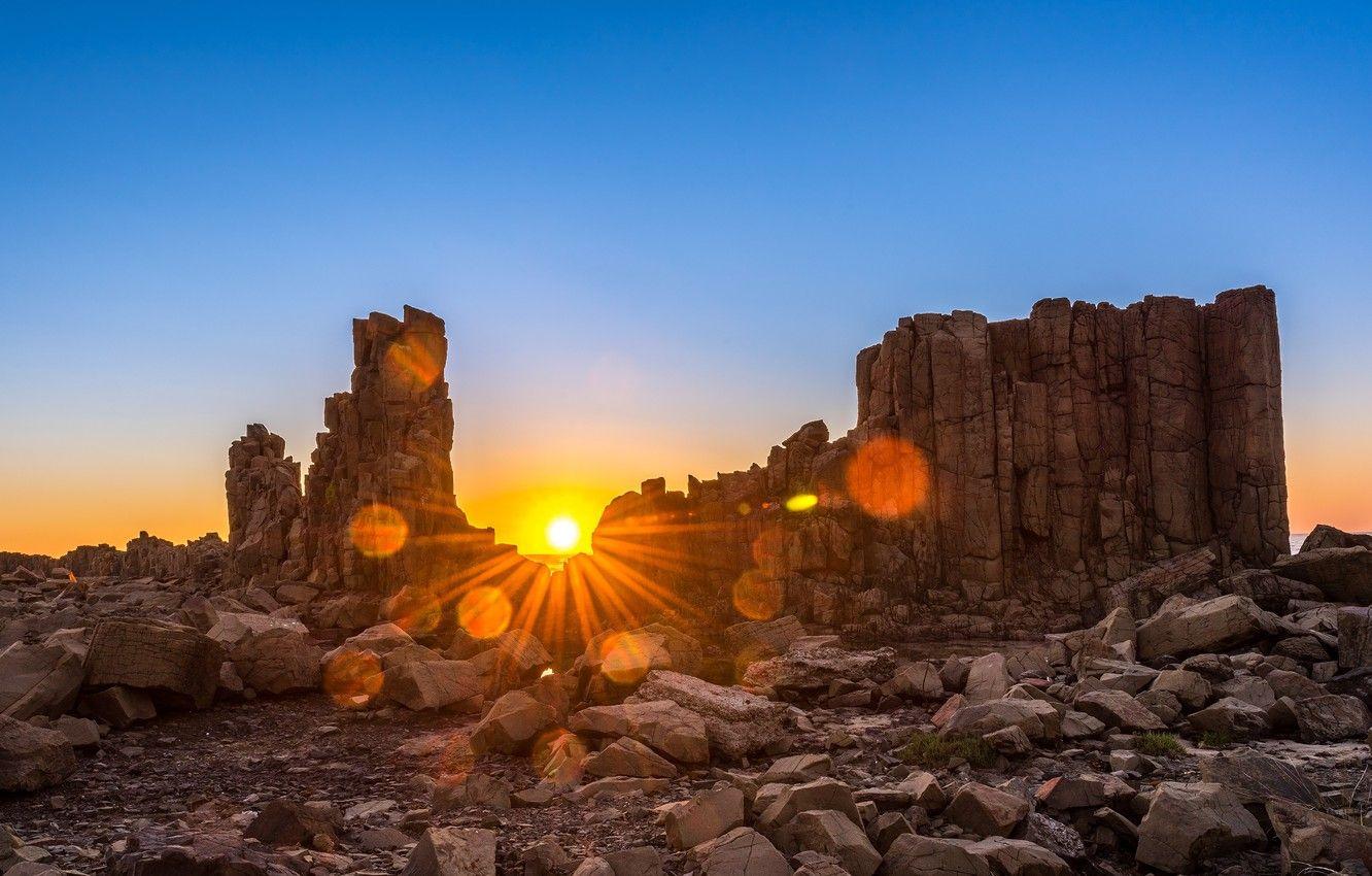 1332x850 Wallpaper sunset, Rocks, isolated, desertic, erosion image for desktop, section природа