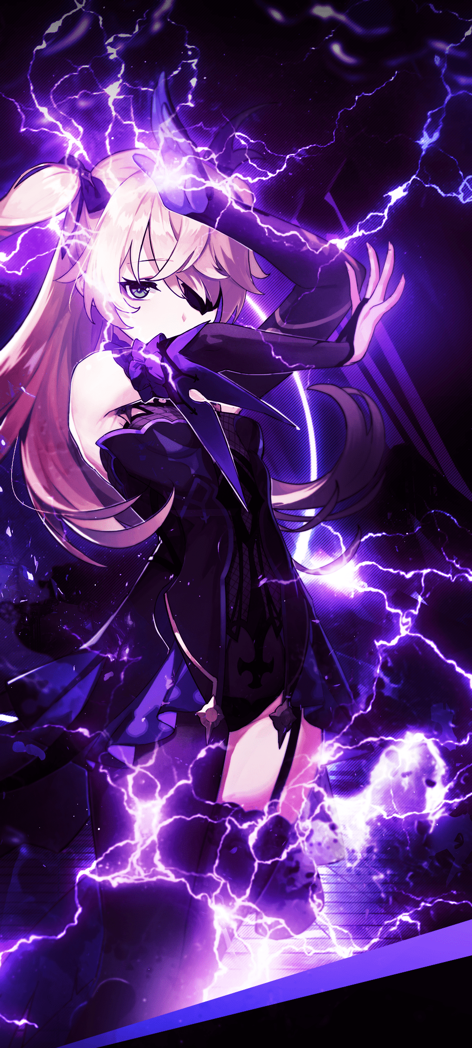 922x2048 Diluc and Fischl background : Genshin_Impact