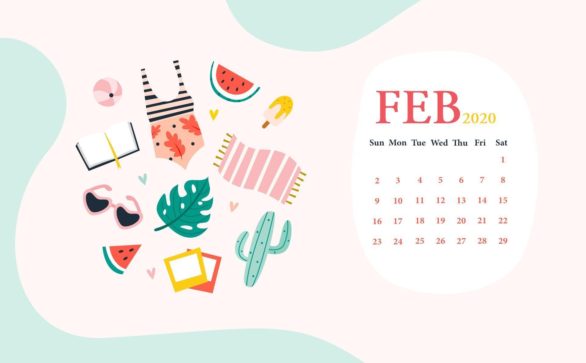 feb 2019 desktop calendar