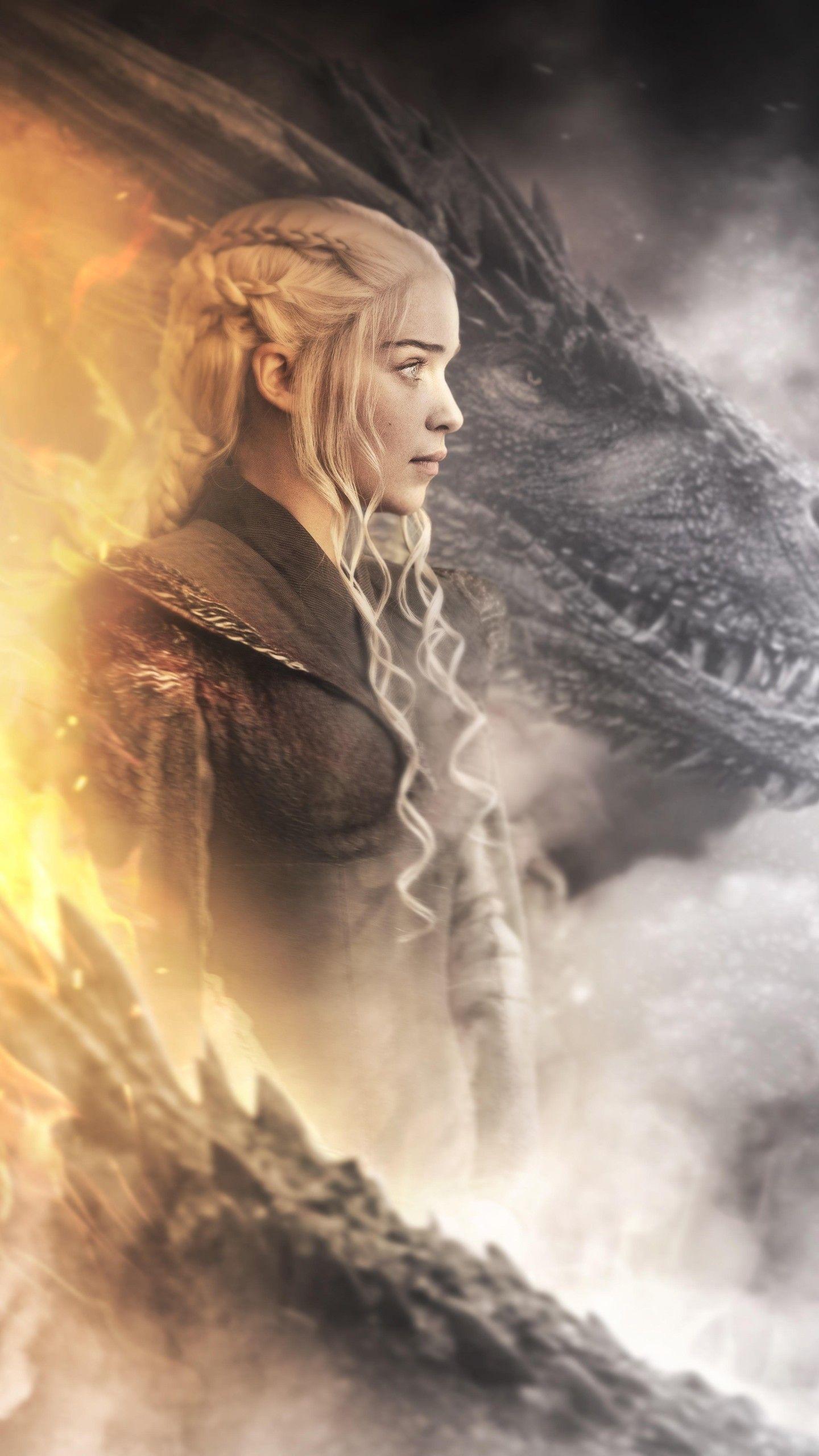 1440x2560 Daenerys Targaryen Dragon In Game Of Thrones 4k Wallpaper Targaryen Wallpaper Android wallpaper