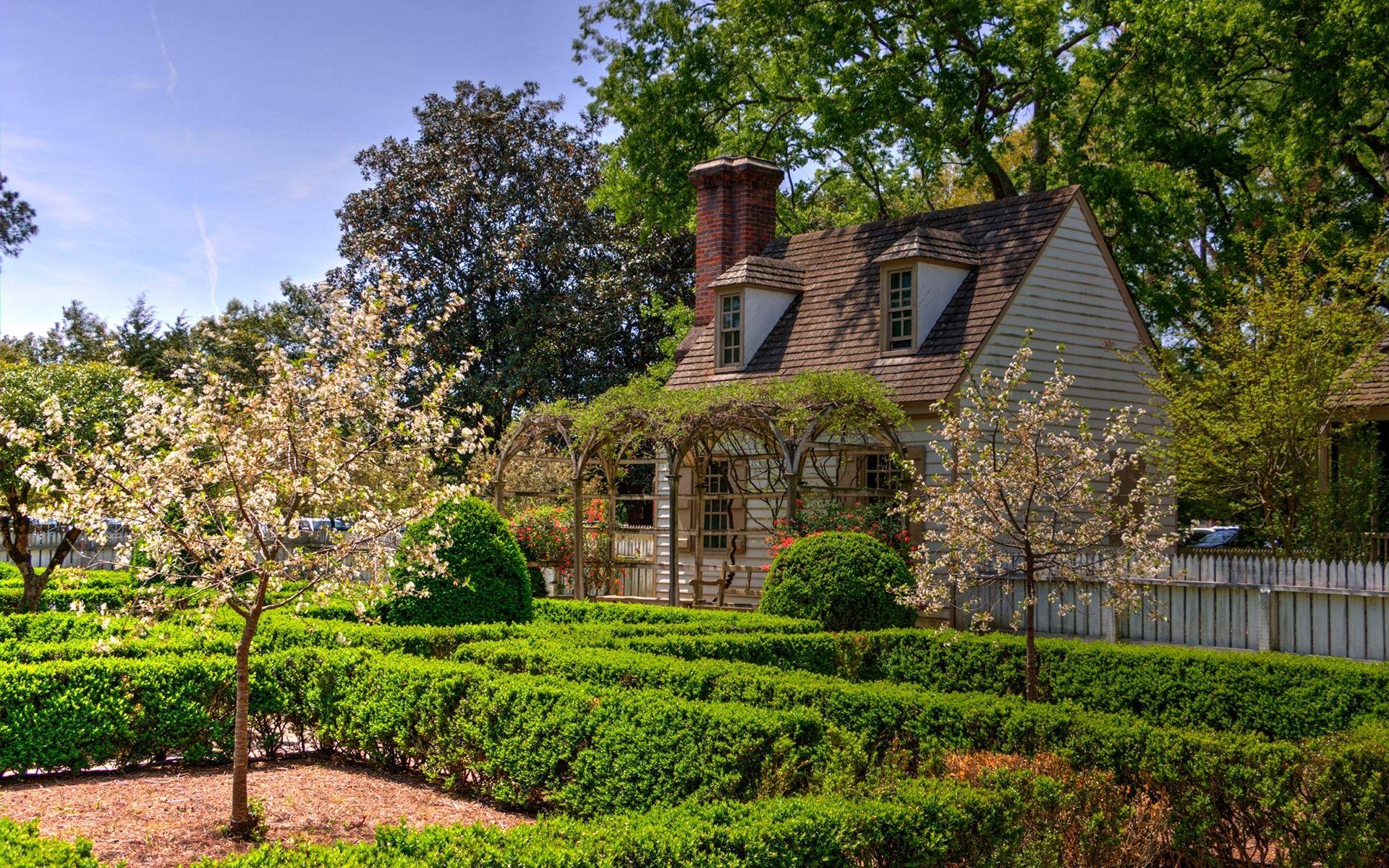 1920x1200 Wallpaper USA, Virginia, garden, flowers, house 1920x1200 HD Picture, Image