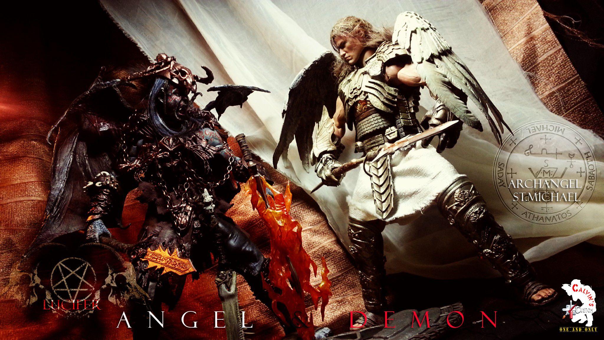 2048x1152 Angel And Devil Love Wallpaper