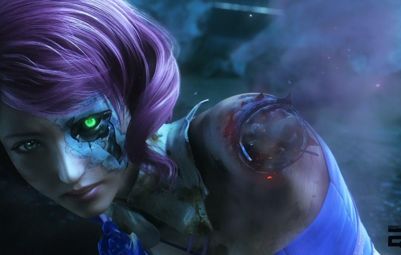 1332x850 Wallpaper look, girl, face, hair, art, cyborg, tekken Alisa Bosconovitch image for desktop, section игры