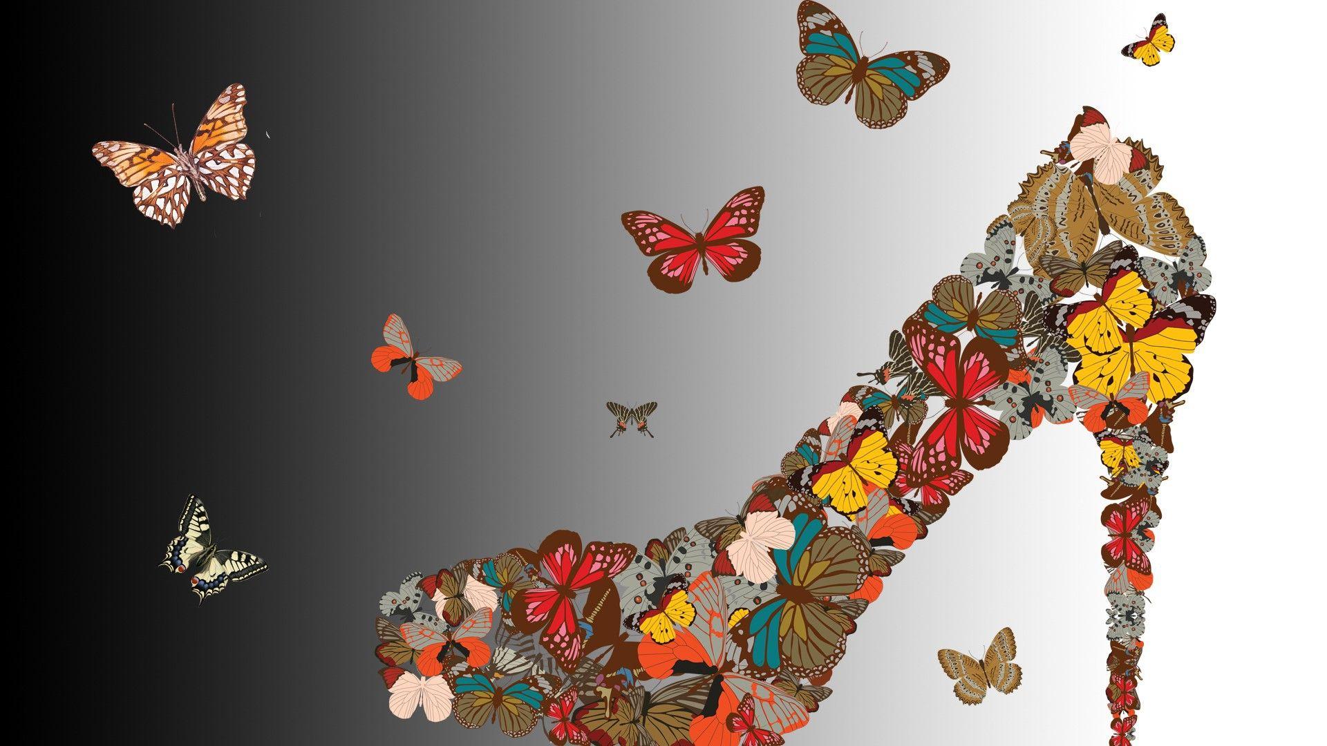 1920x1080 Butterflies Butterfly High Heel Papillon Fashion Vogue Butterflies