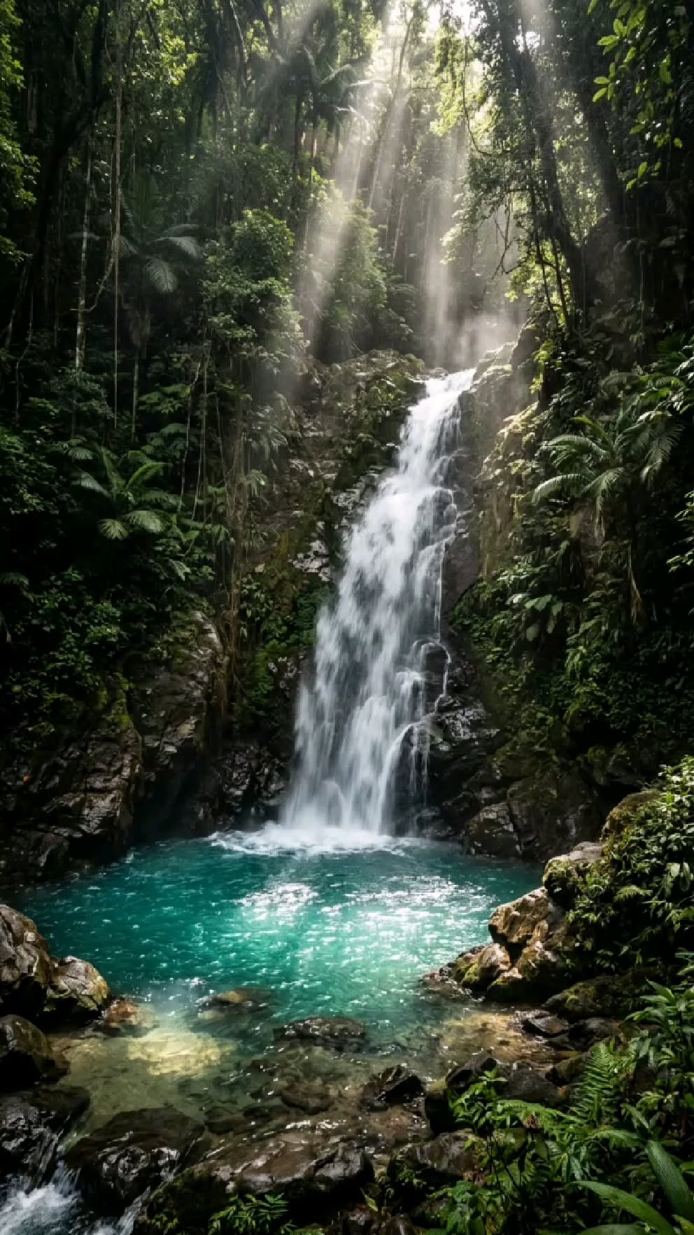 992x1764 Wallpaper Tara Lynne Stream God Bless America A Small Waterfall In The Middle Of A Forest