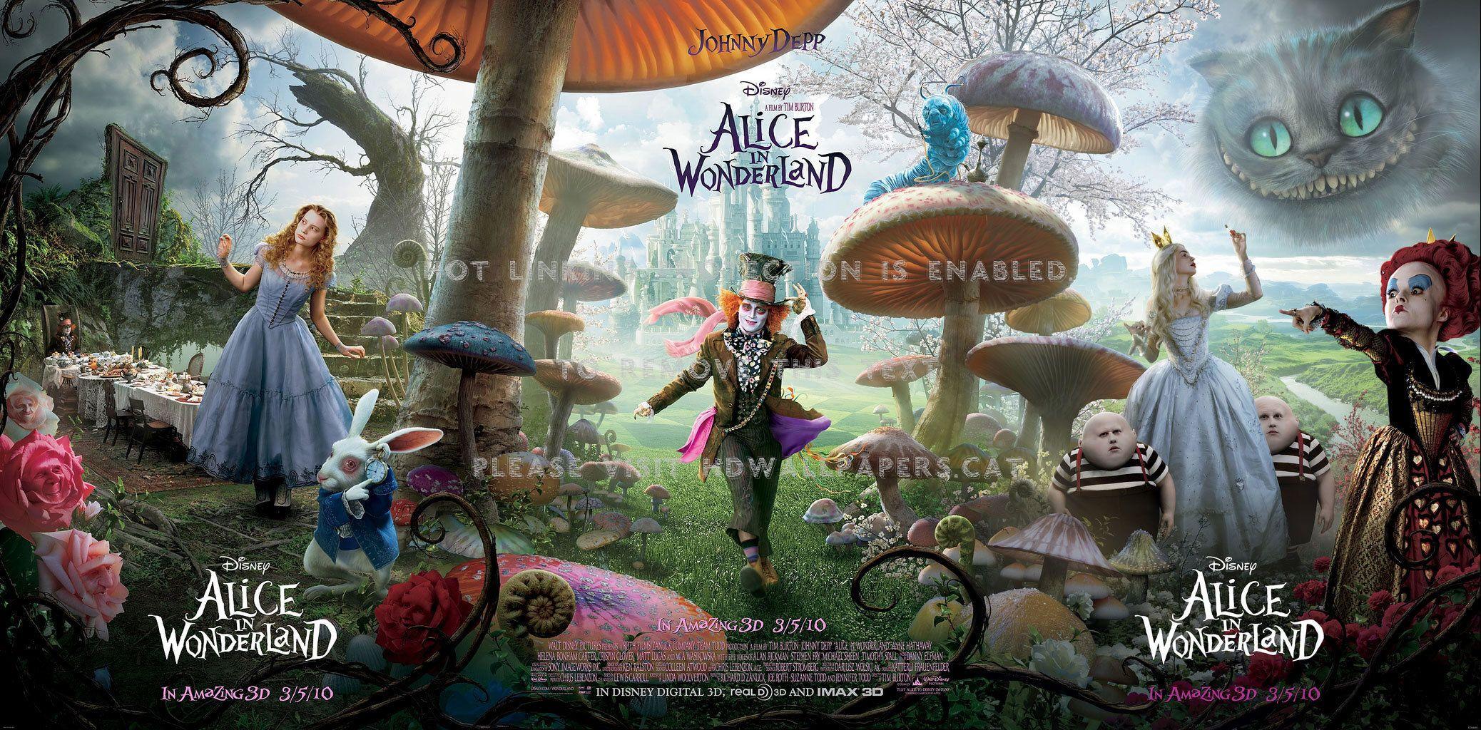 2076x1024 alice in wonderland movies tim burton