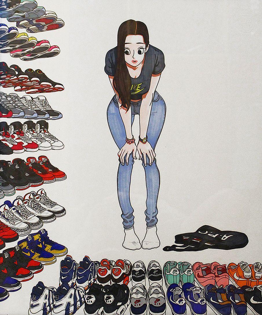 905x1089 Cartoon Nike Shoes Wallpaper on .wallpaper.dog