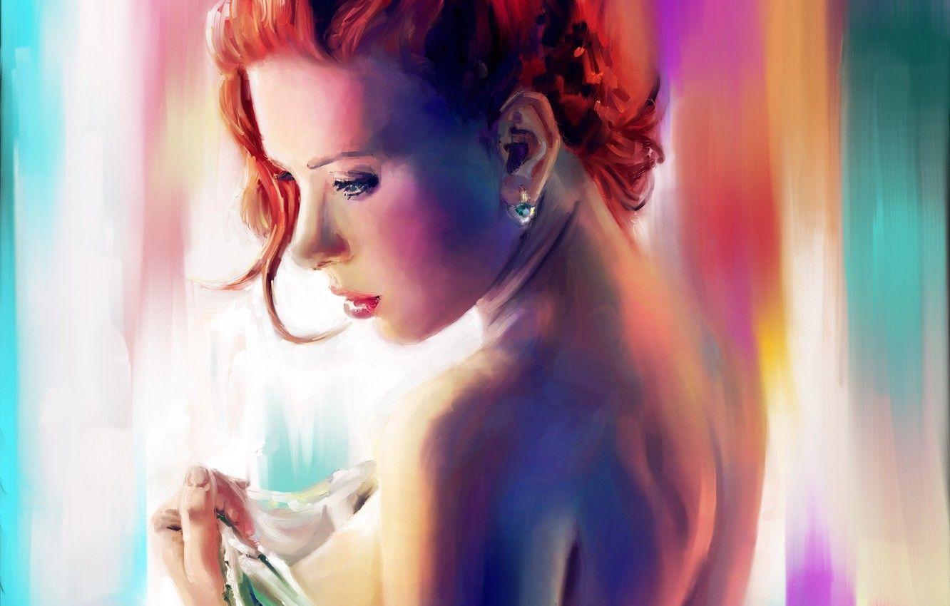 1332x850 Wallpaper color, girl, art, scarlett johansson image for desktop, section девушки