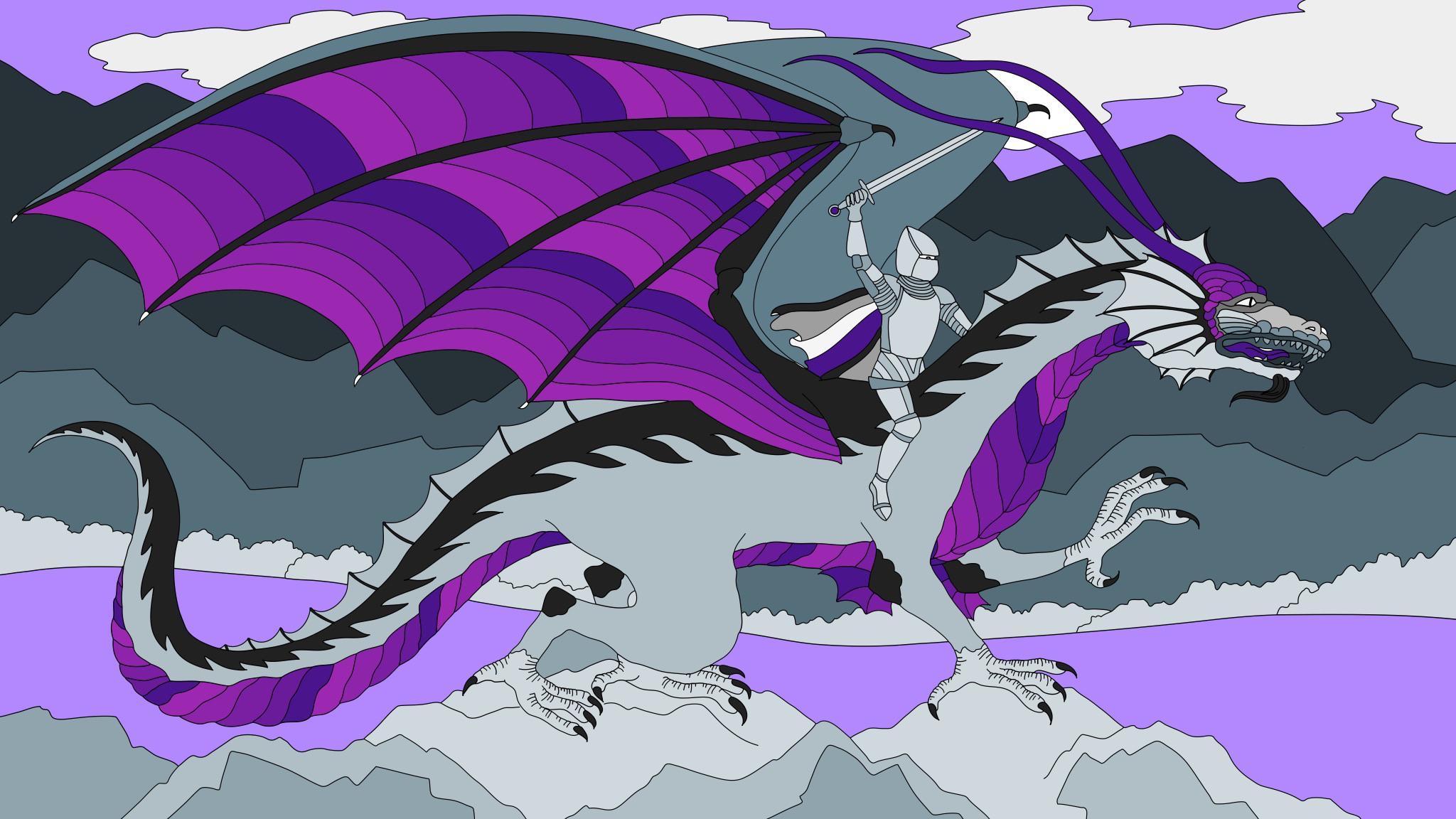 2048x1152 So I found a dragon picture to color and obviously needed to make it in ace colors. Hope you like it