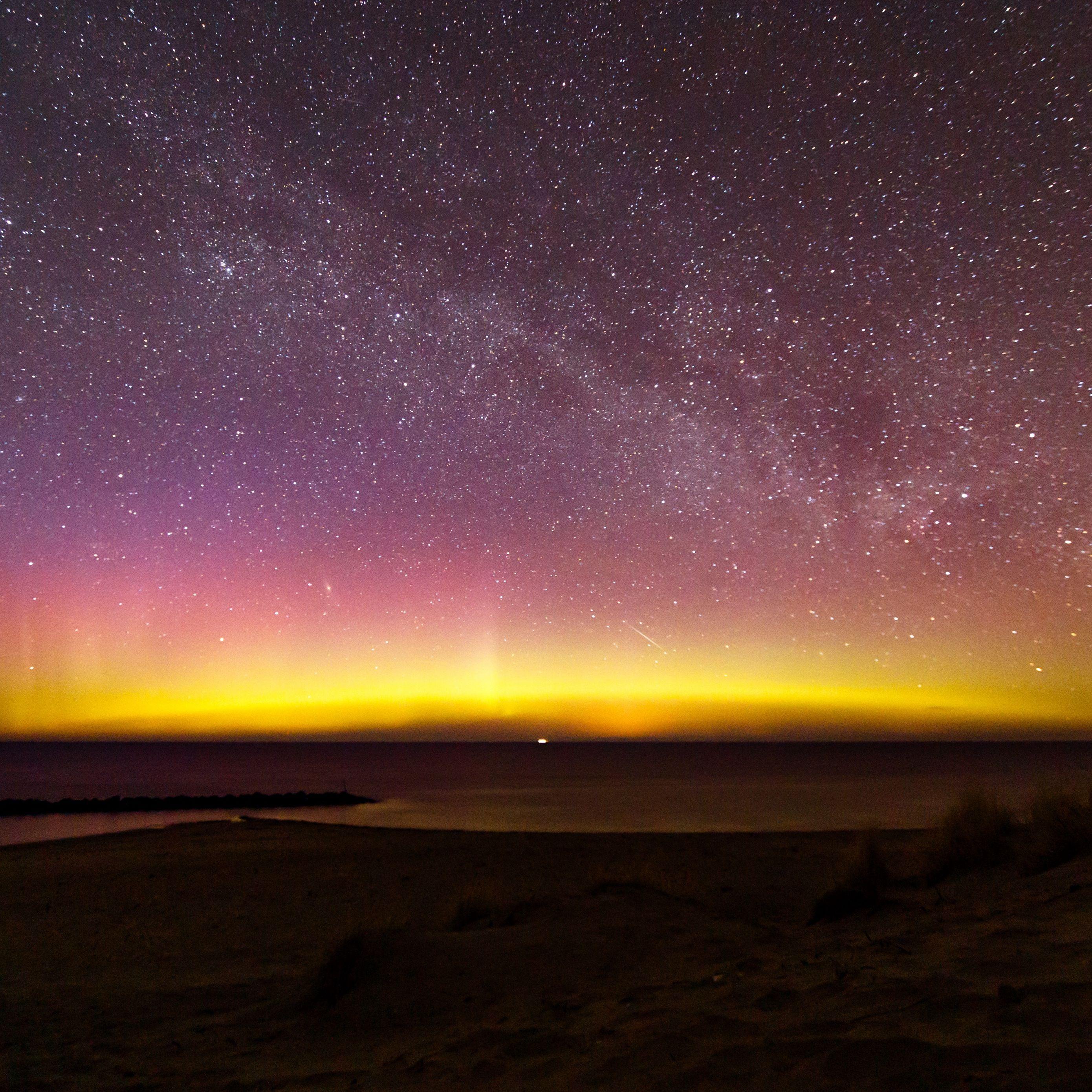 2780x2780 Download wallpaper 2780x2780 northern lights, milky way, starry sky