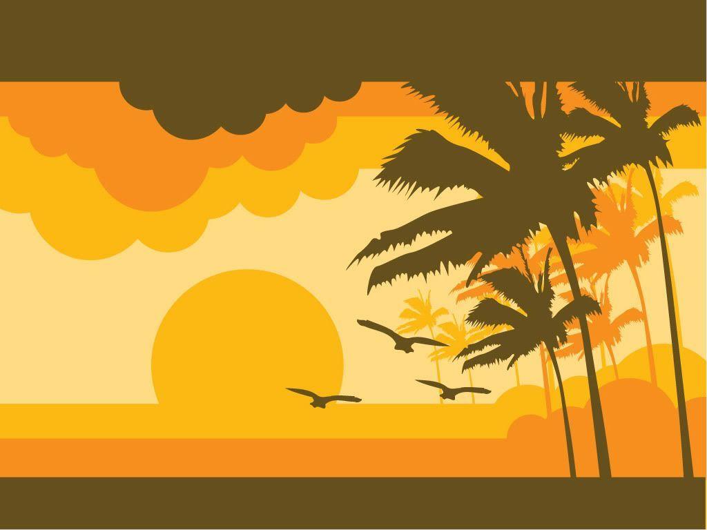 1024x768 Cartoon Beach Sunset HD Wallpaper on picsfair.com. Cartoon wallpaper, Fenster