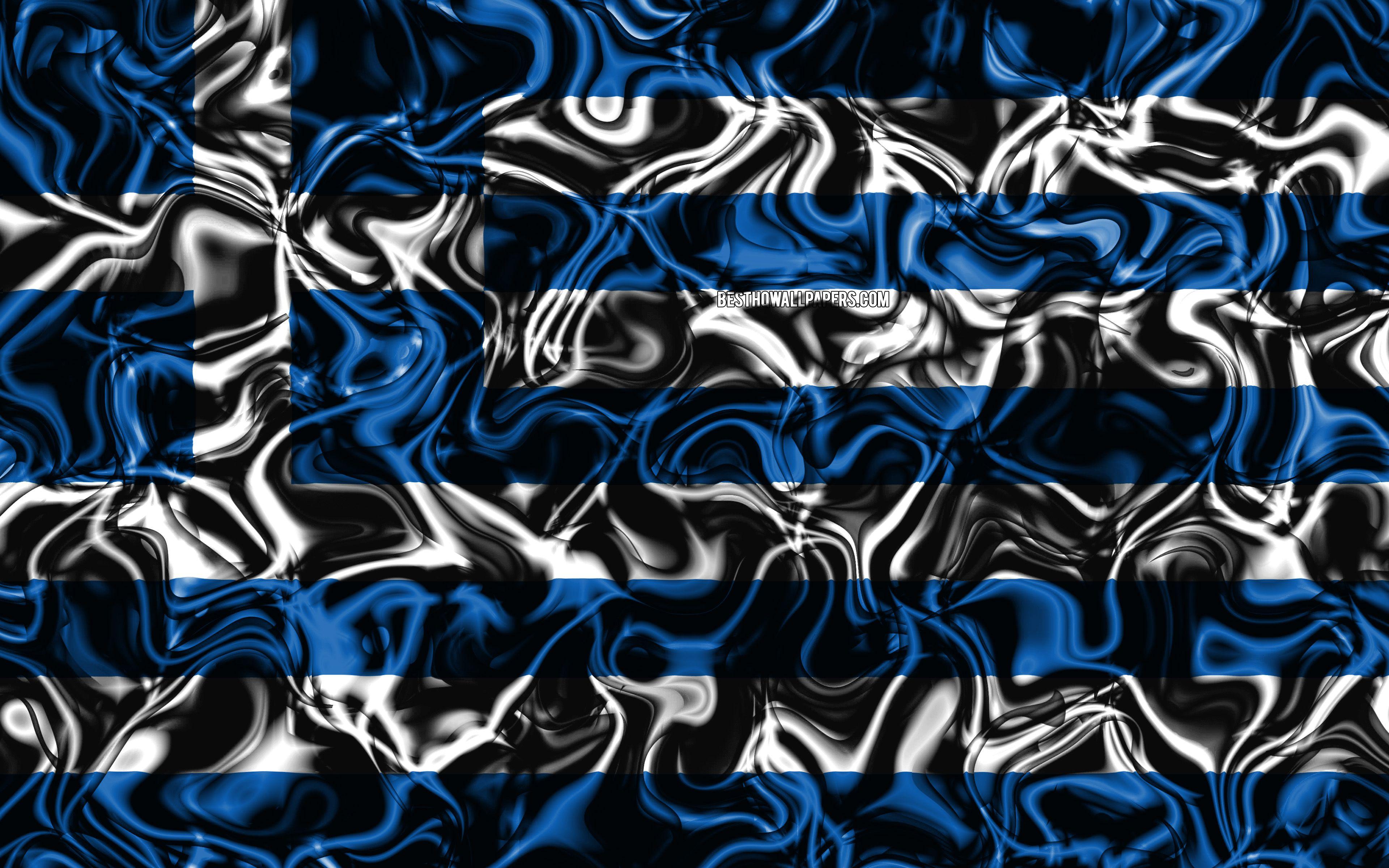 3840x2400 Download wallpaper 4k, Flag of Greece, abstract smoke, Europe, national symbols, Greek flag, 3D art, Greece 3D flag, creative, European countries, Greece for desktop with resolution 3840x2400. High Quality HD picture wallpaper