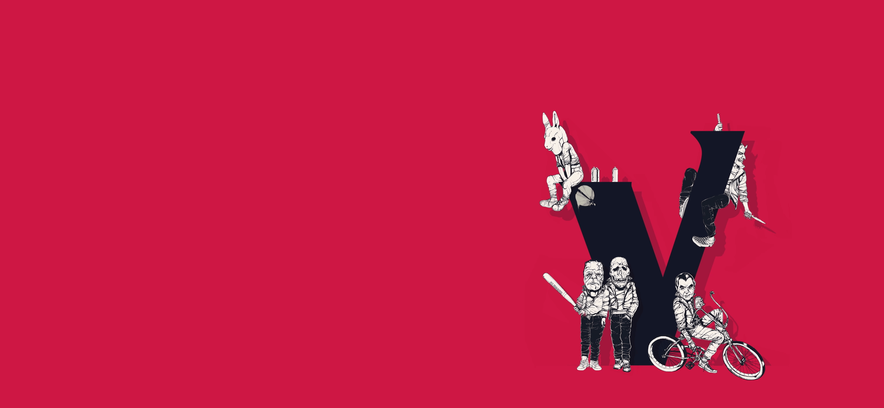 3066x1418 Simple Villains Wallpaper