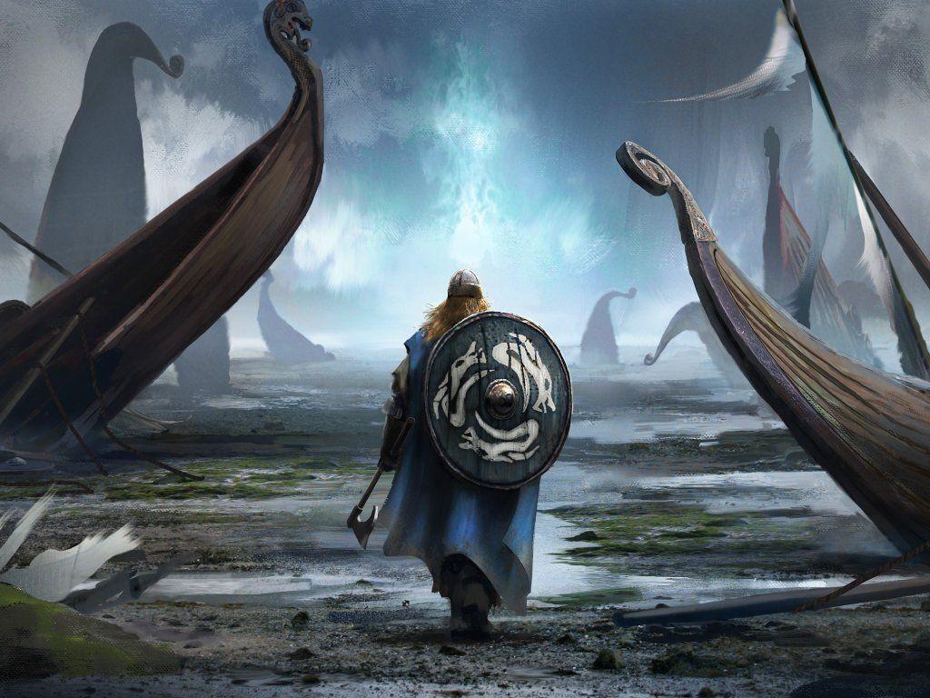 1024x768 Viking Warrior Wallpaper HD