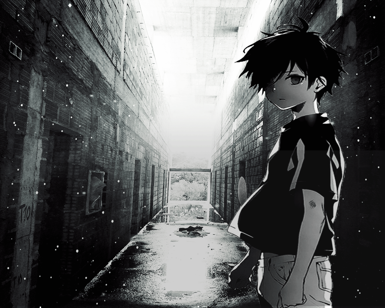 dark alone sad anime boy wallpaper