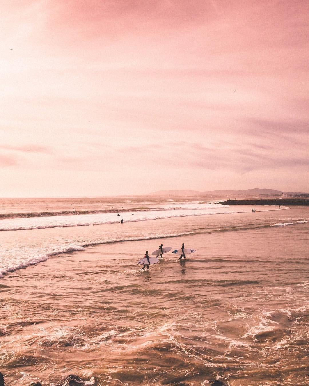 Hình nền bãi biển màu hồng vàng 1080x1350