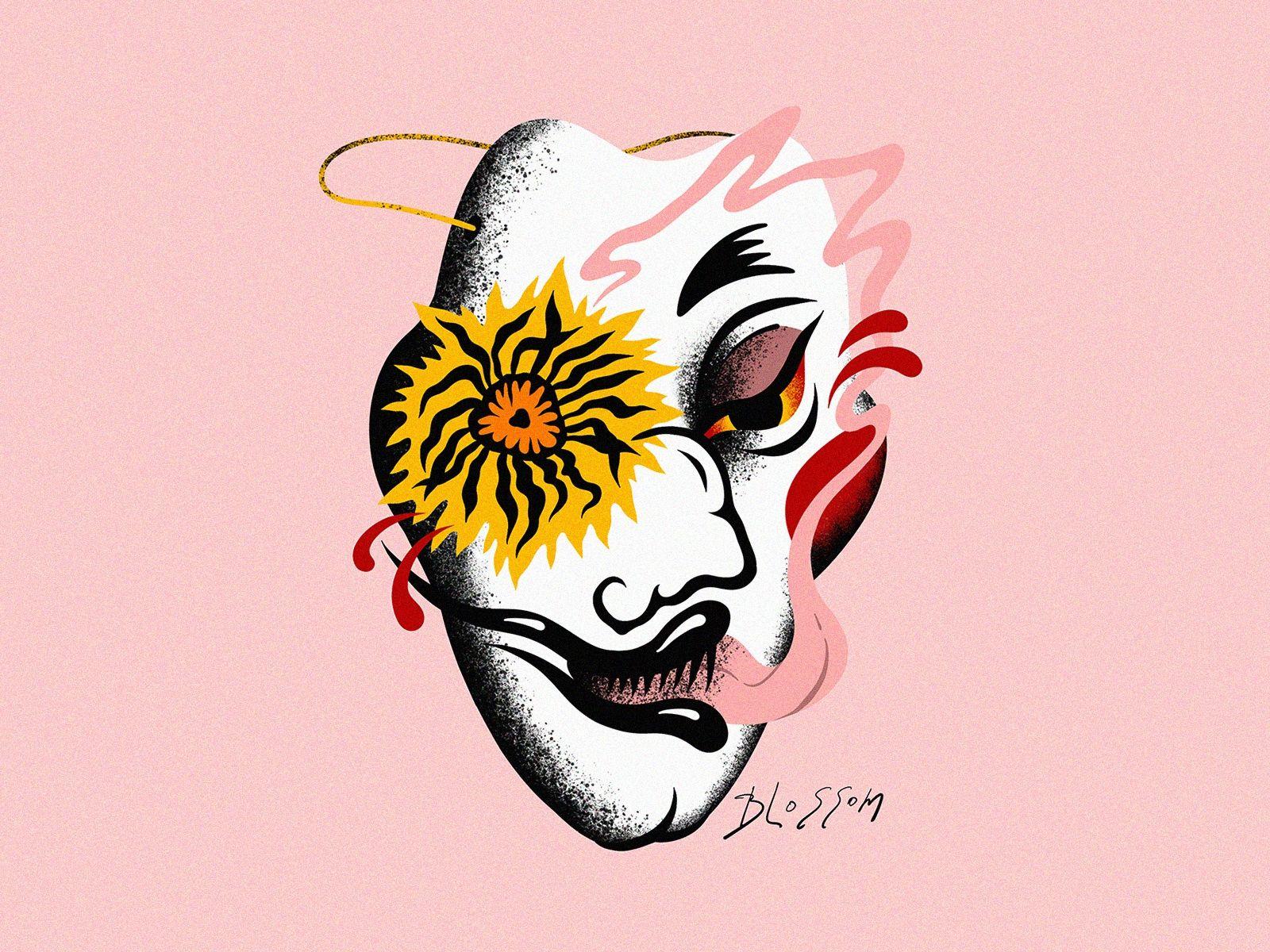 1600x1200 KABUKI MASK by OLGA BLOSSOM on Dribbble