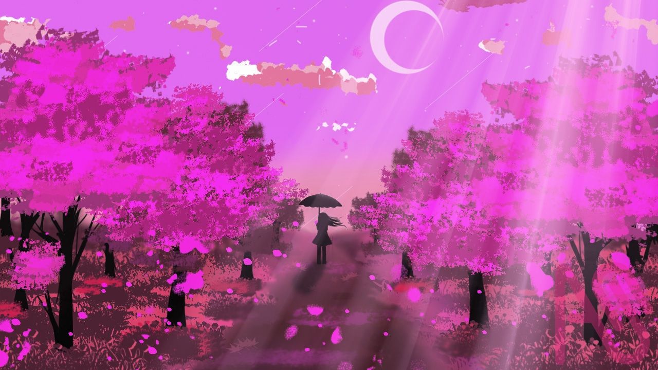 1280x720 sakura background Nirashi ART street