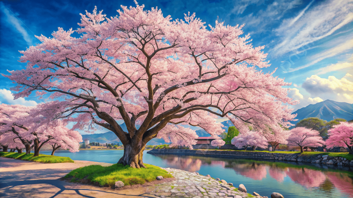 1200x675 Beautiful Japanese Drawing Sakura Tree, Cherry Blossom, Japanese Drawing, Sakura Background Image And Wallpaper for Free Download