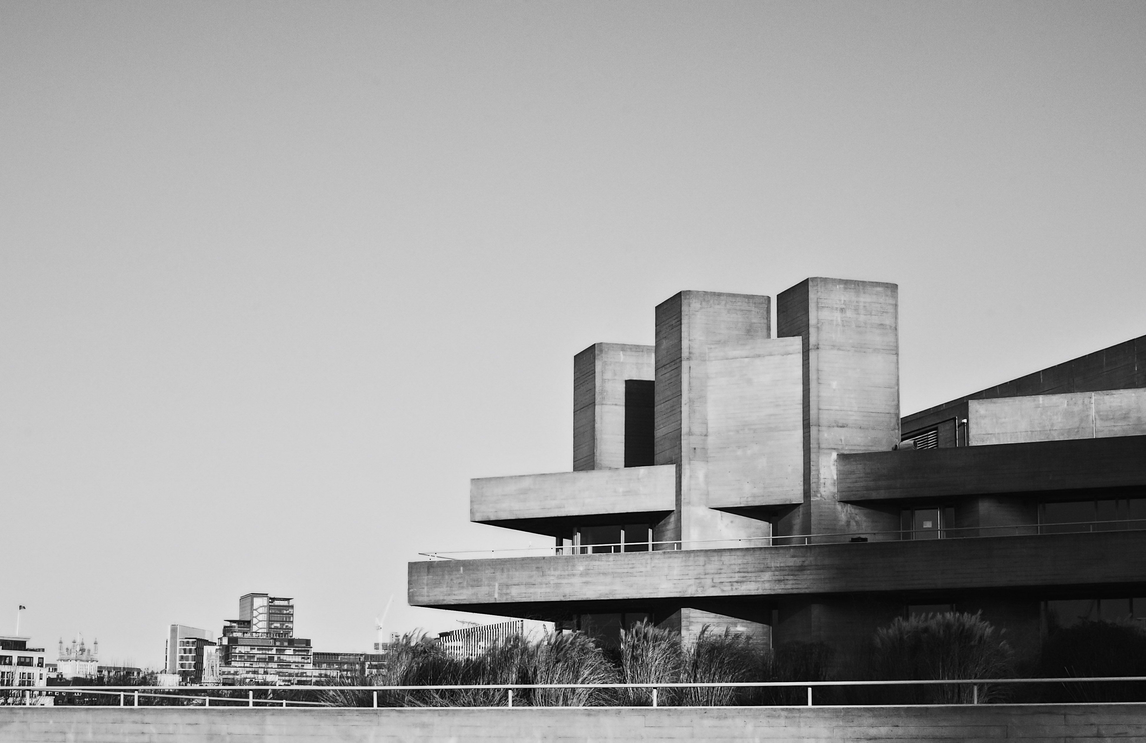 3893x2523 London Brutalist Buildings in Black and White
