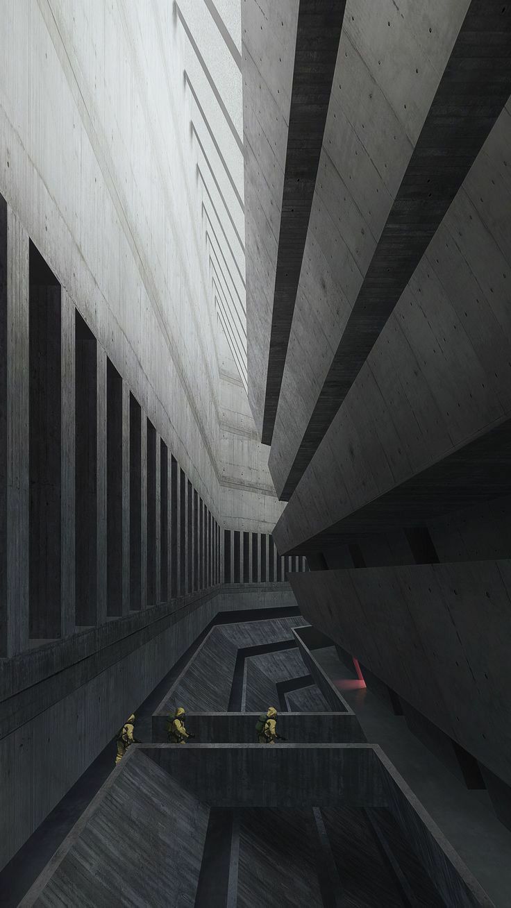 736x1308 Brütalist mimari. Spiral merdiven, Fütürist mimari