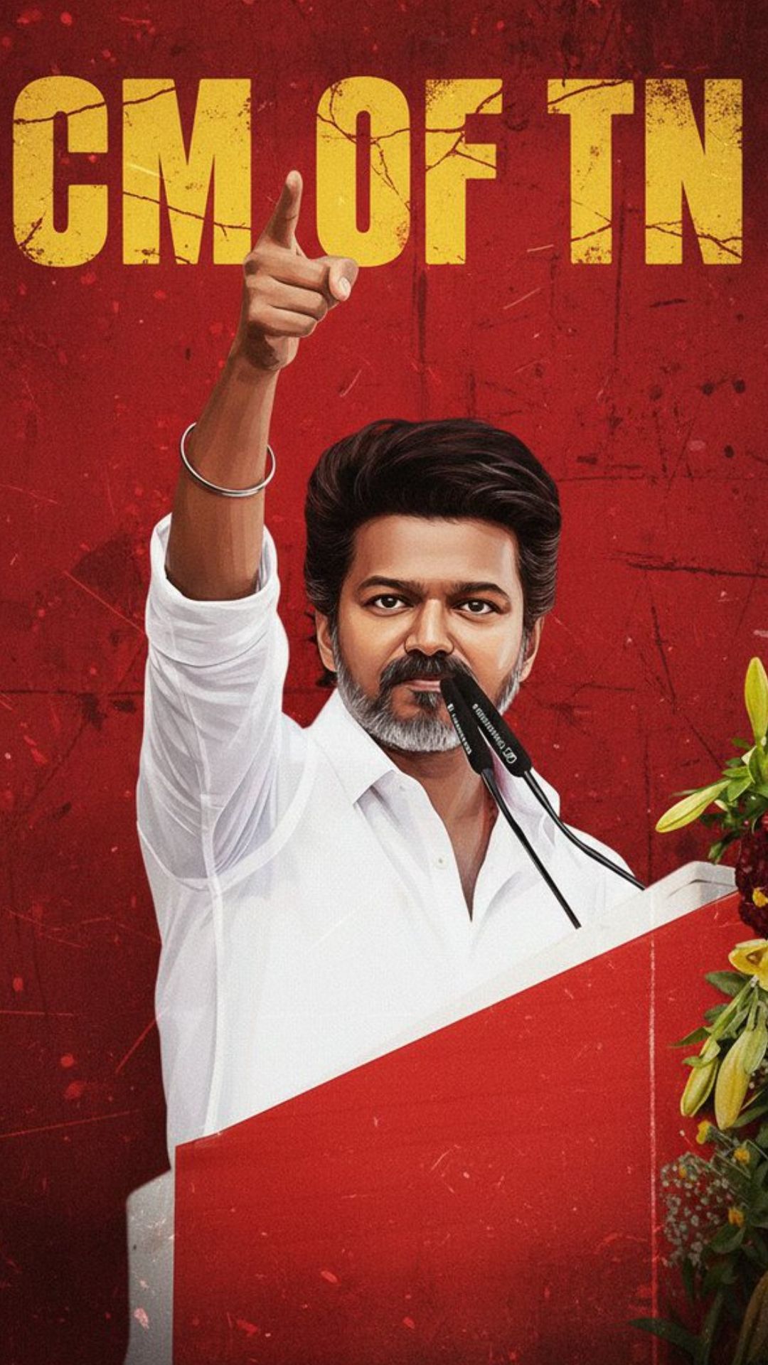 1080x1920 Hd tvk vijay chief speech painting image 1080p