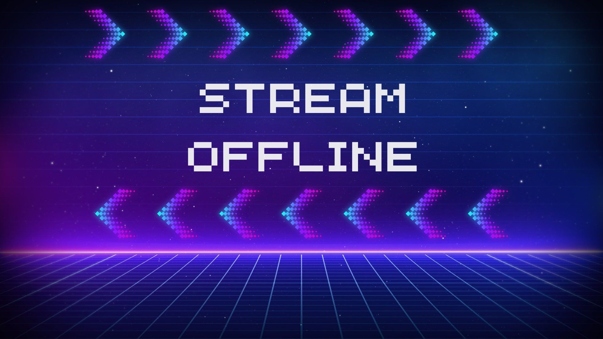 1920x1080 Twitch Offline Screen Video Game Background, 8 Bit Twitch Screen, Stream is Offline, Neon Offline Screen for Twitch, Pixel Twitch Background