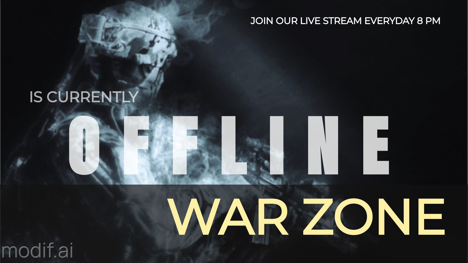1920x1080 War Zone Twitch Offline Banner Design