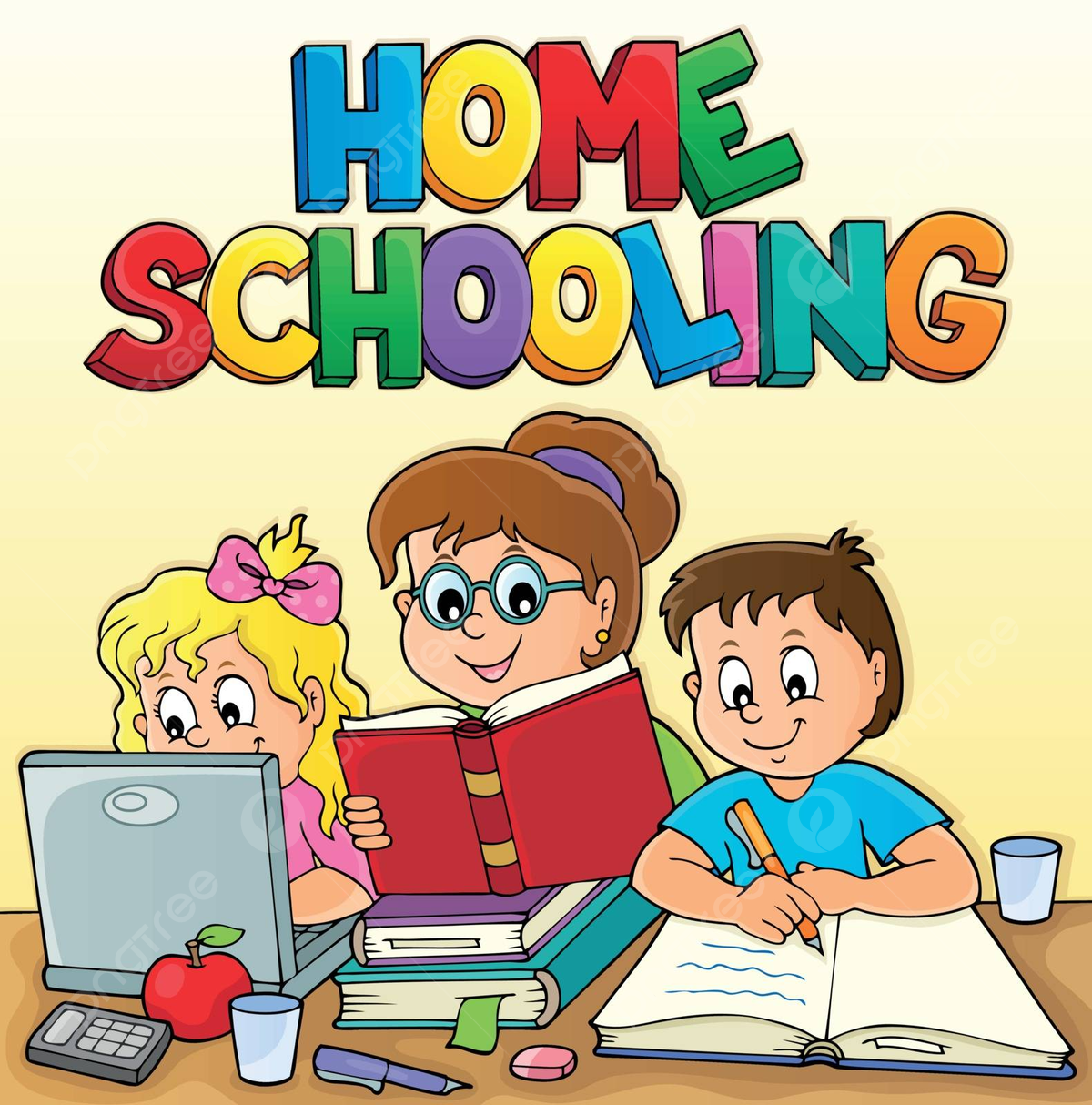 1200x1214 Home Schooling Theme Image 2 Learning Eps10 Textbook Vector, Learning, Eps Textbook Illustration Background And Wallpaper For Free Download