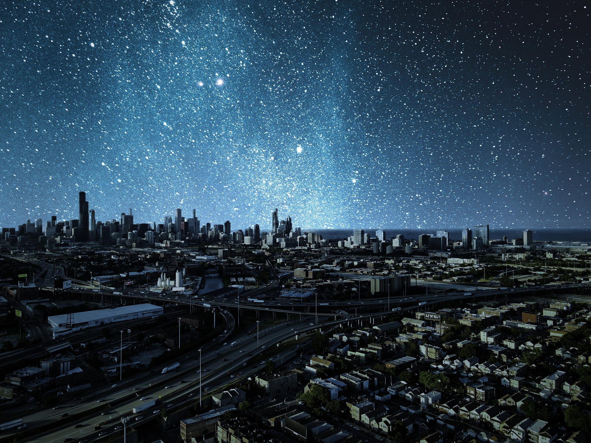 2048x1536 A City Without Light Pollution