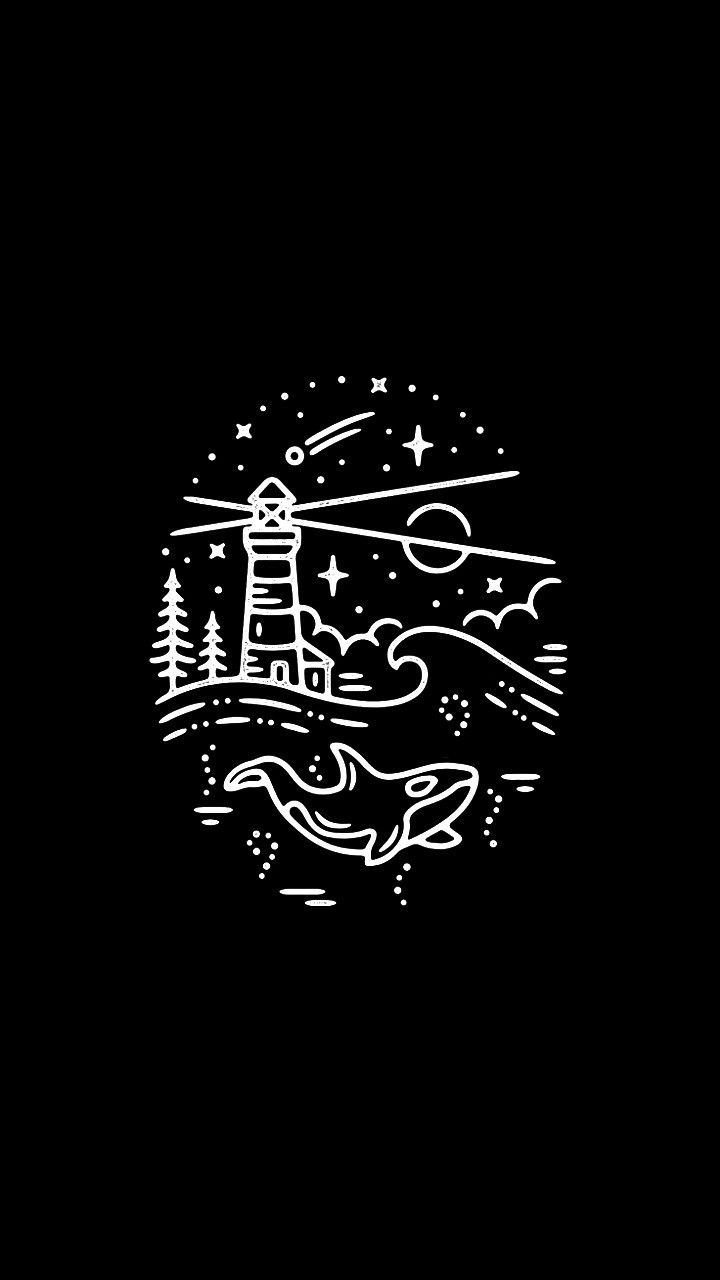 720x1280 Lighthouse Black Wallpaper for Your Phone. Sfondi neri, Idee per tatuaggi, Citazioni