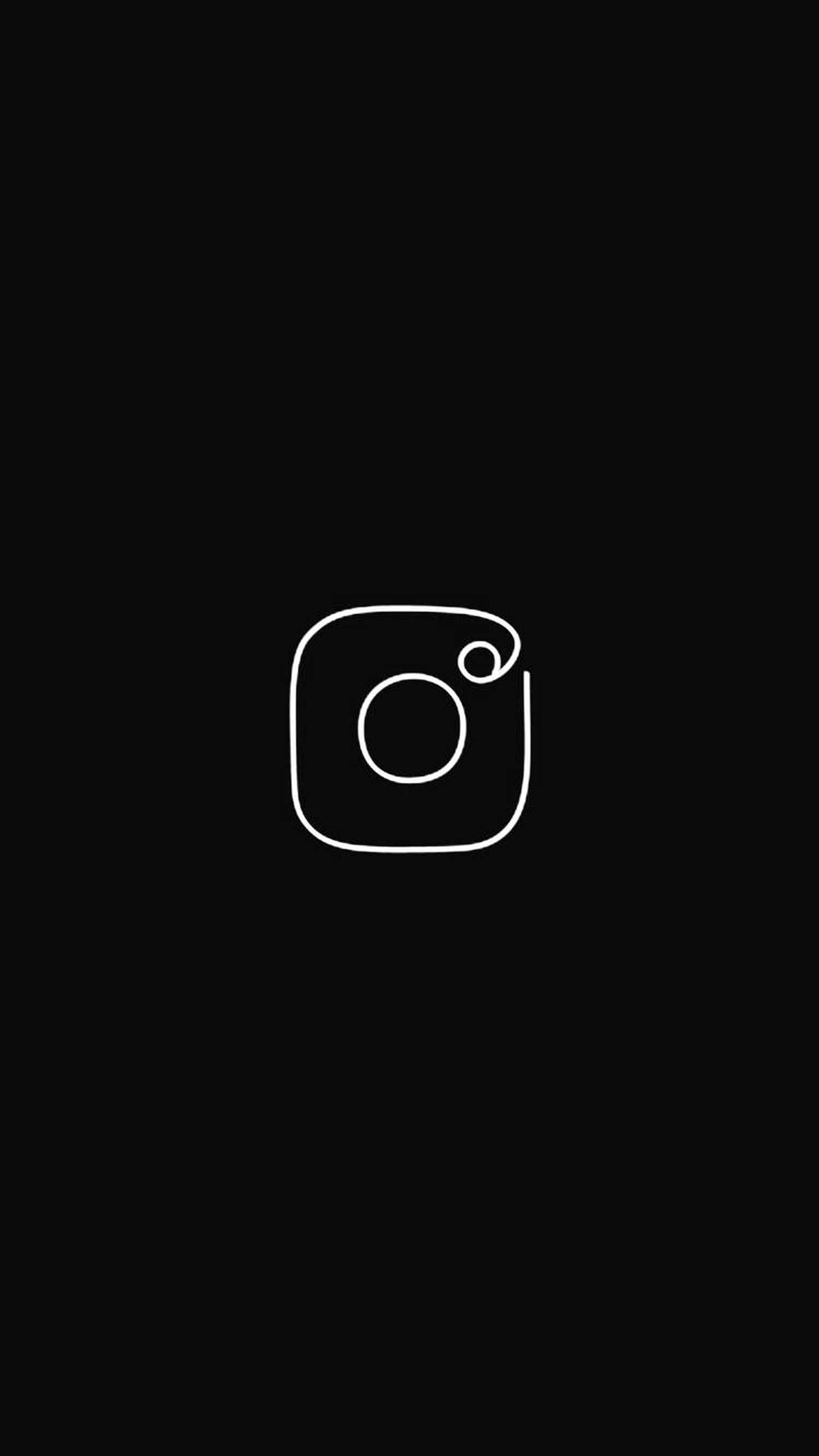 1500x2666 Download Black Minimalist Instagram Icon Wallpaper
