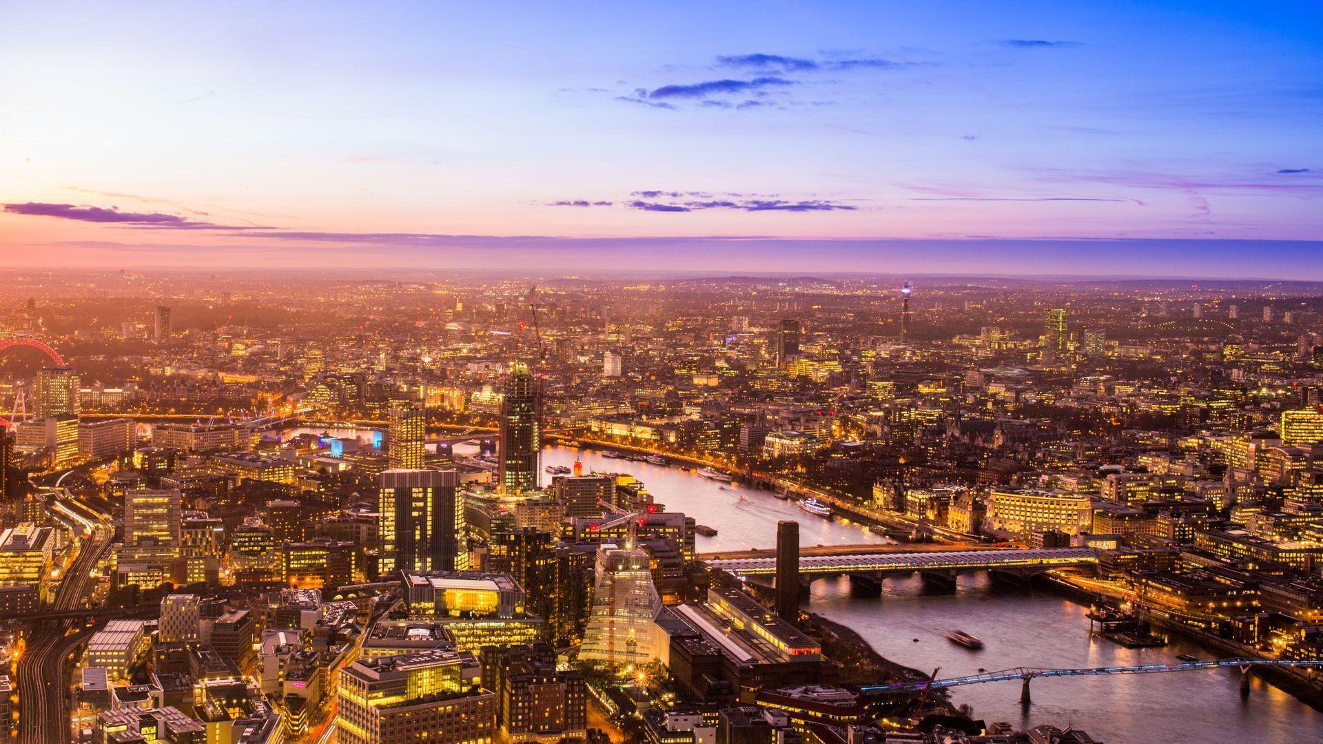 1920x1080 London Cityscape Buildings Bridge River Day Time Wallpaper
