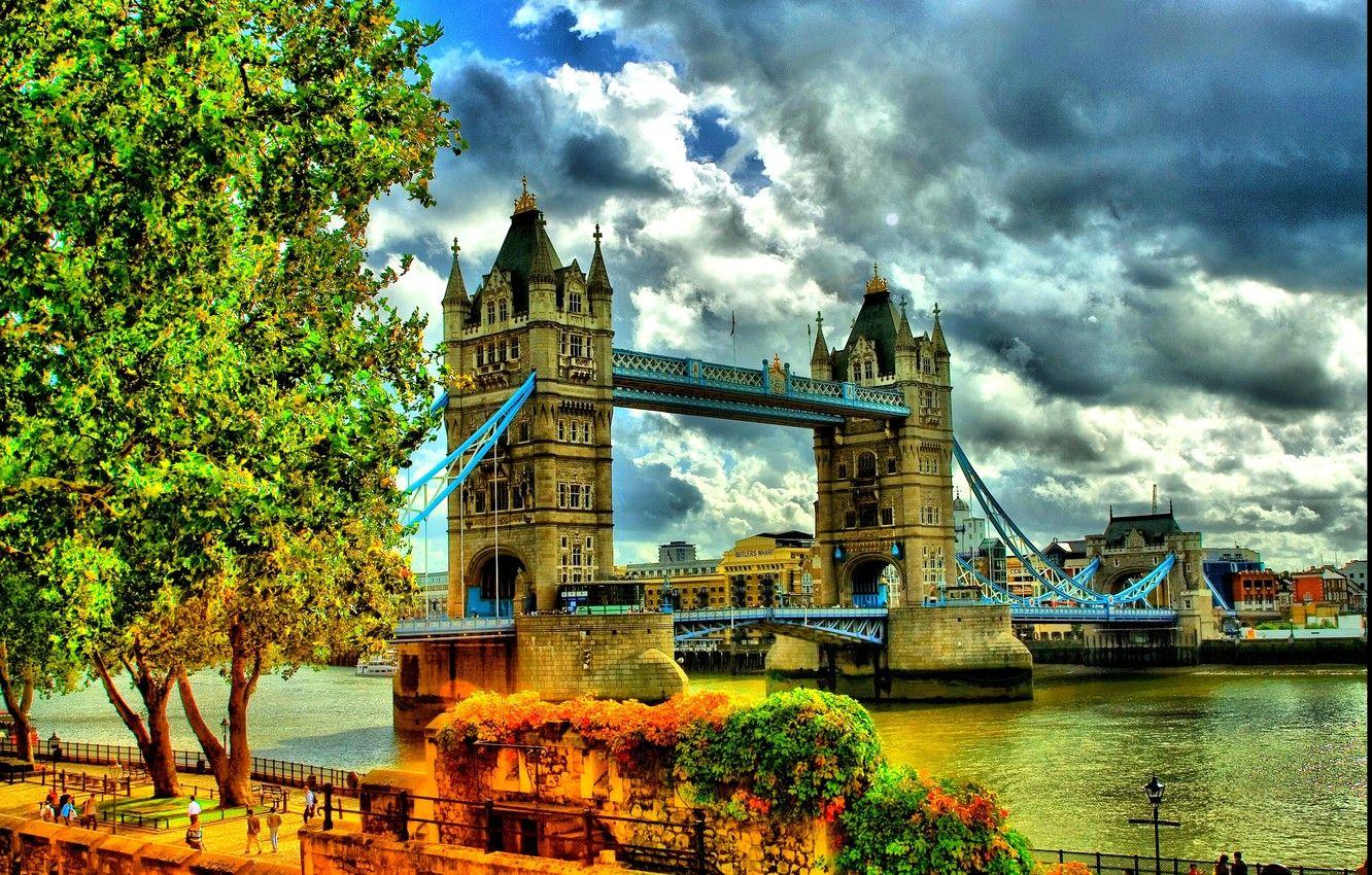 1332x850 Wallpaper autumn, river, England, home, London, hdr, Thames image for desktop, section город