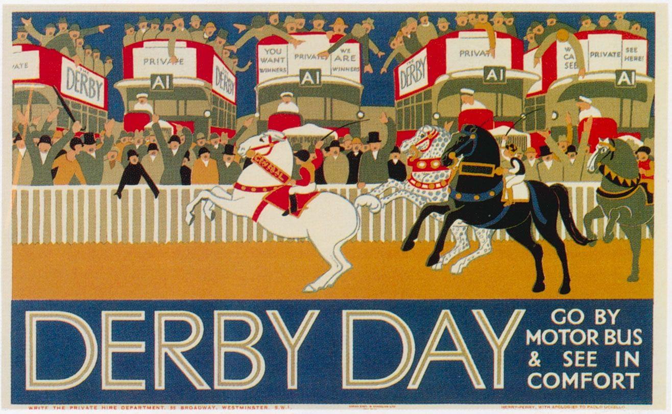 1316x812 Derby Day London Underground Posters