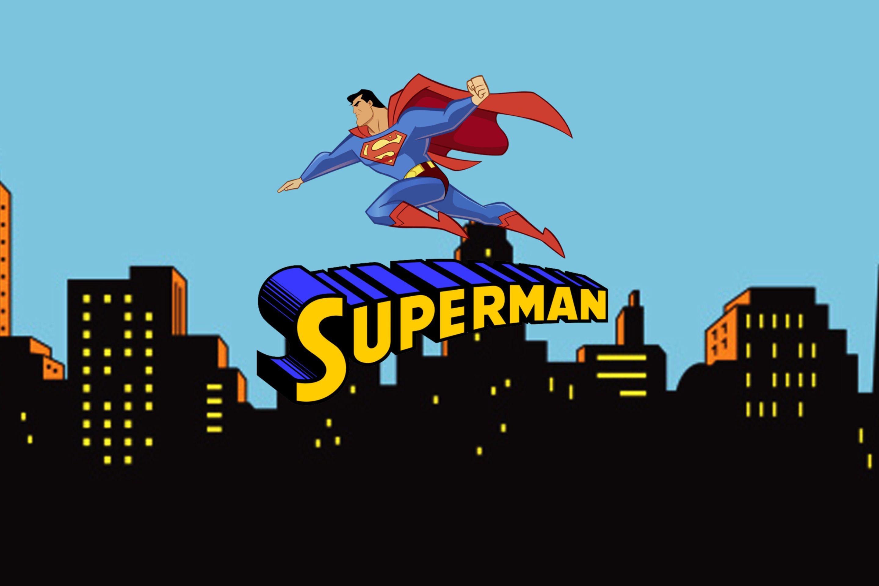 2880x1920 Landscape Superman Cartoon Wallpaper