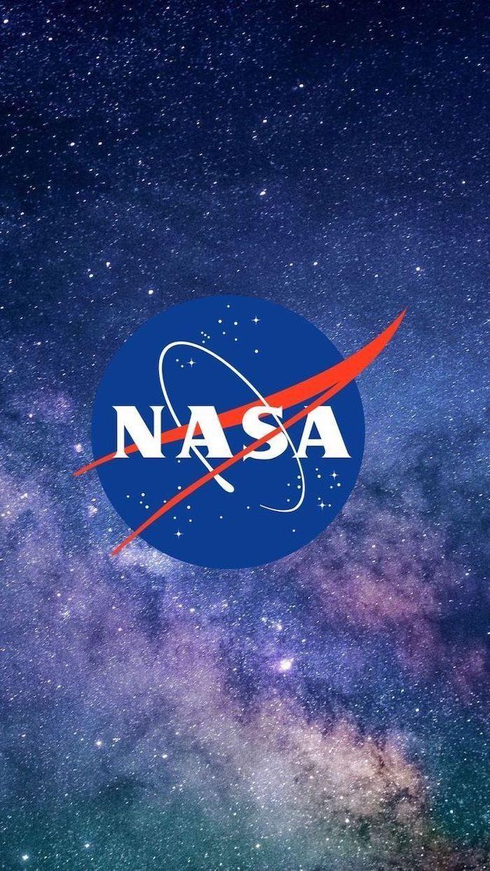 700x1244 Nasa Logo In The Middle Outer Space Wallpaper Galaxy Sky In Blue Turquoise And Orange Filled With Stars. Nasa Wallpaper, Wallpaper Space, IPhone Wallpaper Nasa